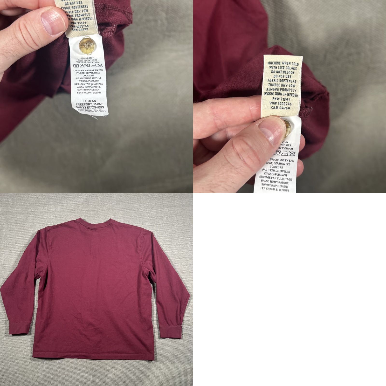 Vintage LL Bean Men's Long Sleeve Traditional Fit Maroon 1/4 Button Shirt XL Size US XL / EU 56 / 4 - 8 Thumbnail