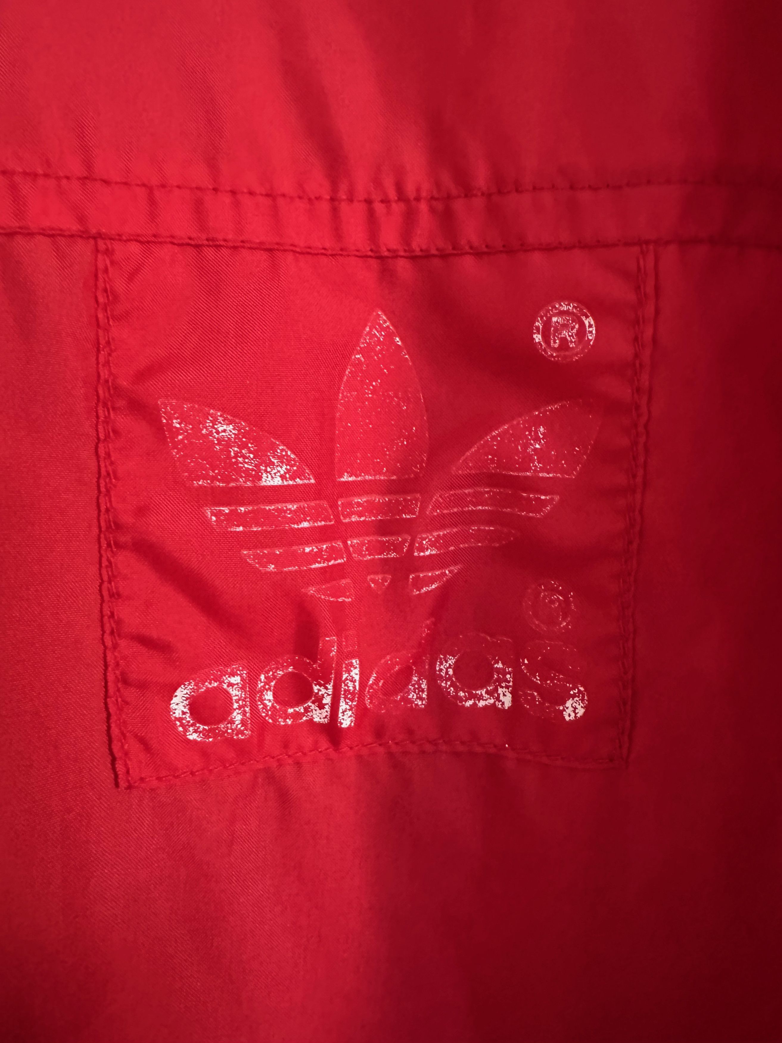 Adidas 80's Adidas rain jacket vintage red hooded Size US L / EU 52-54 / 3 - 6 Thumbnail