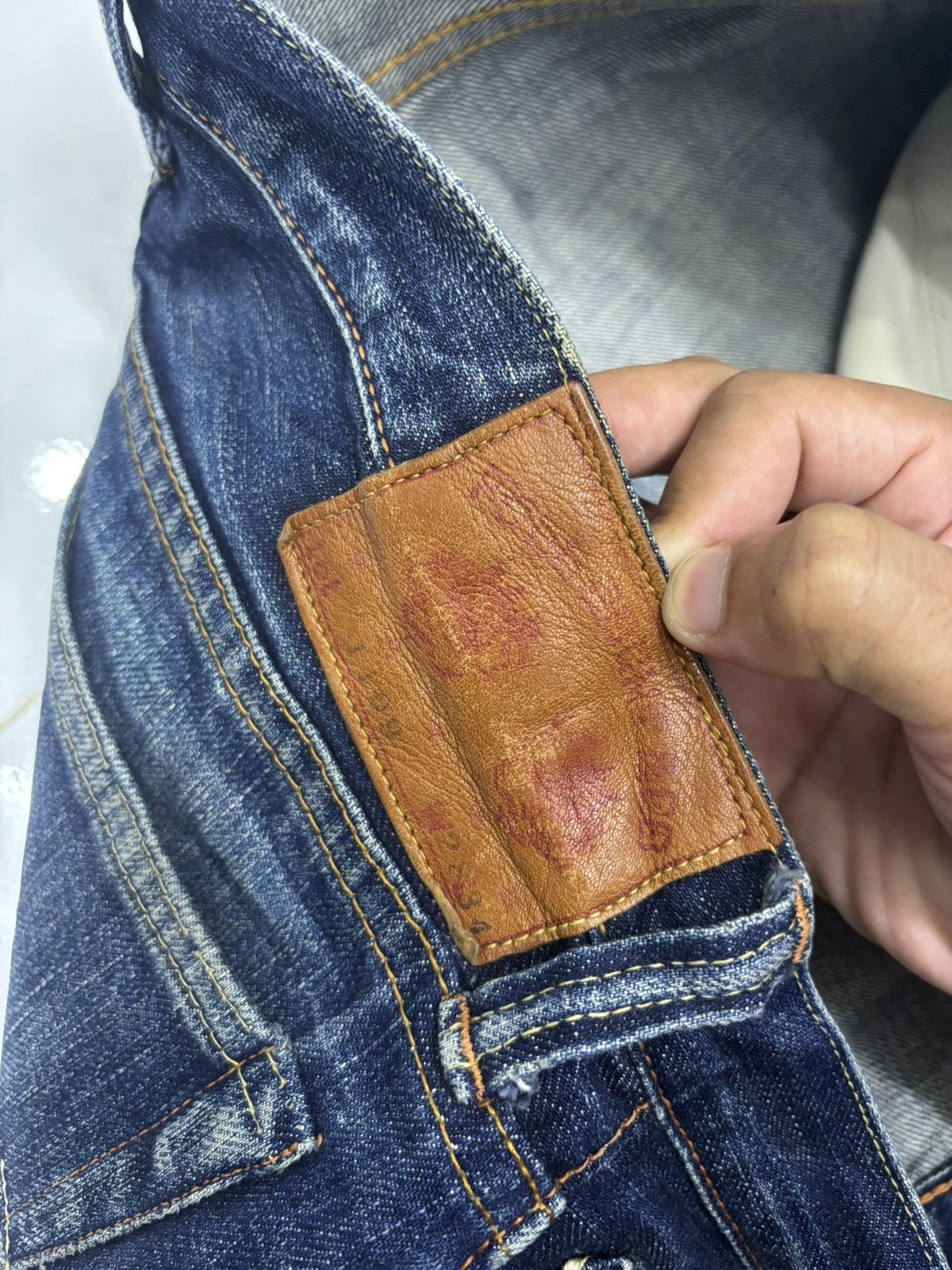 Full Count & Co. 🔥FULL COUNT SELVEDGE BLUE DISTRESSED DENIM JEANS Size US 30 / EU 46 - 17 Thumbnail