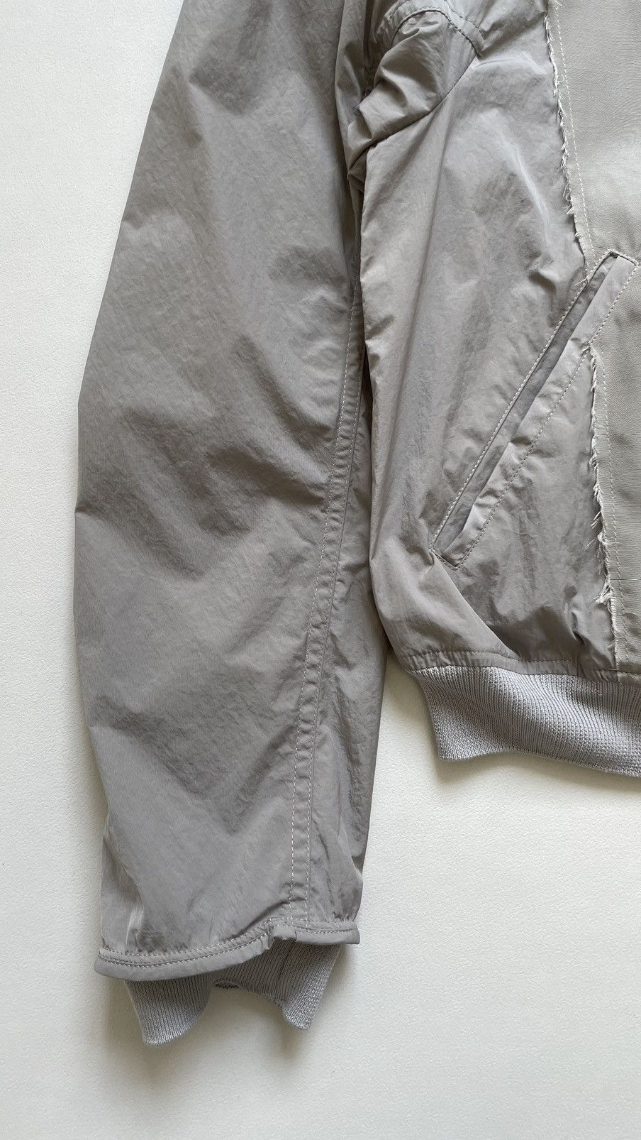 Haider Ackermann Grey Nylon Cropped Bomber Jacket Size US S / EU 44-46 / 1 - 10 Thumbnail