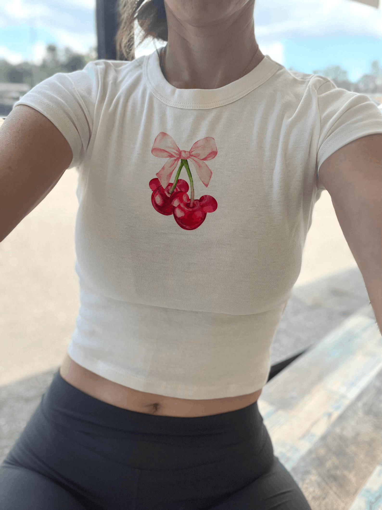 Other Coquette Baby Tee – Cherry Bow Crop Y2K Graphic Top Size S / US 4 / IT 40 - 2 Thumbnail