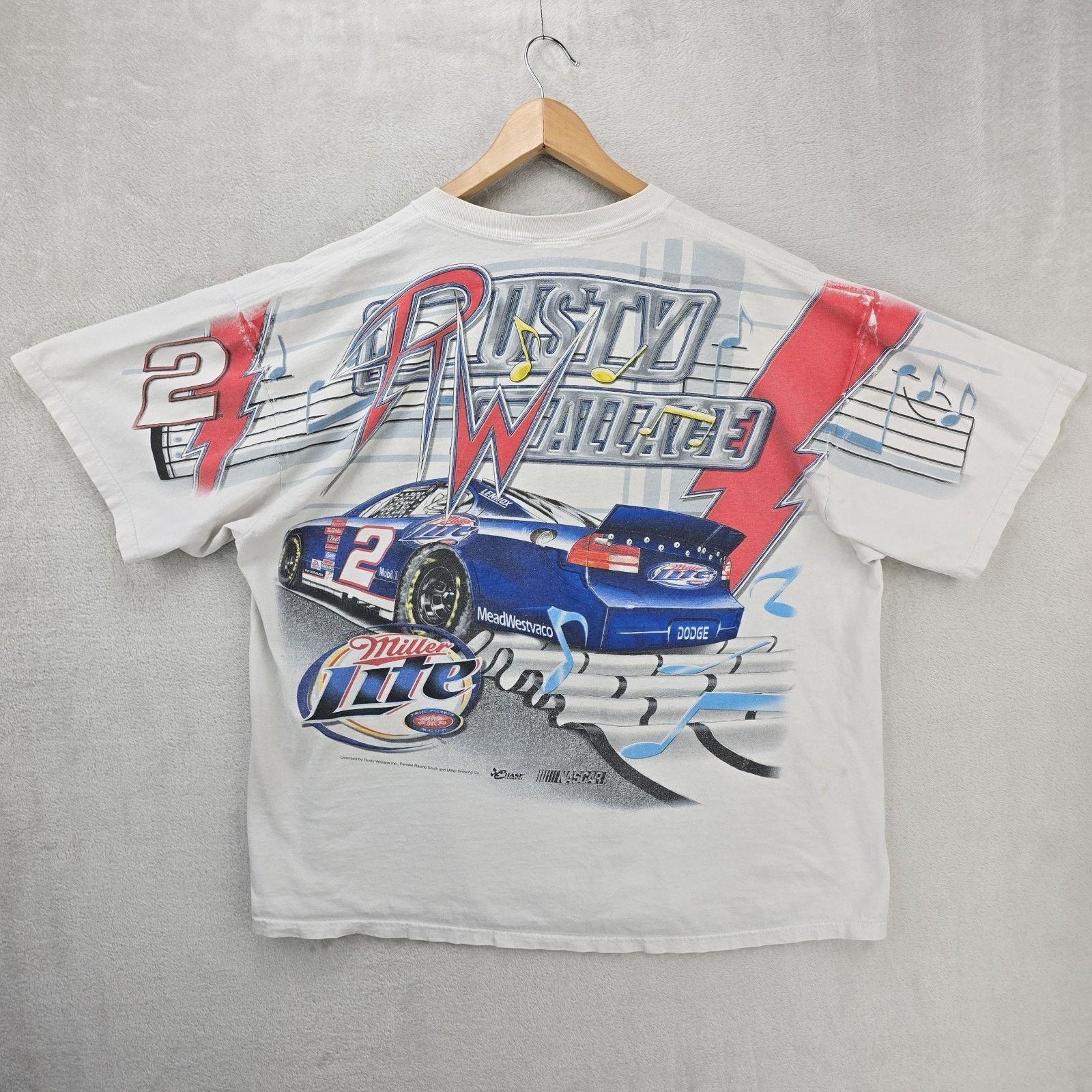 Chase Authentics Vintage Nascar Rusty Wallace Rockin In The USA Shirt Xl AOP Size US XL / EU 56 / 4 - 10 Thumbnail