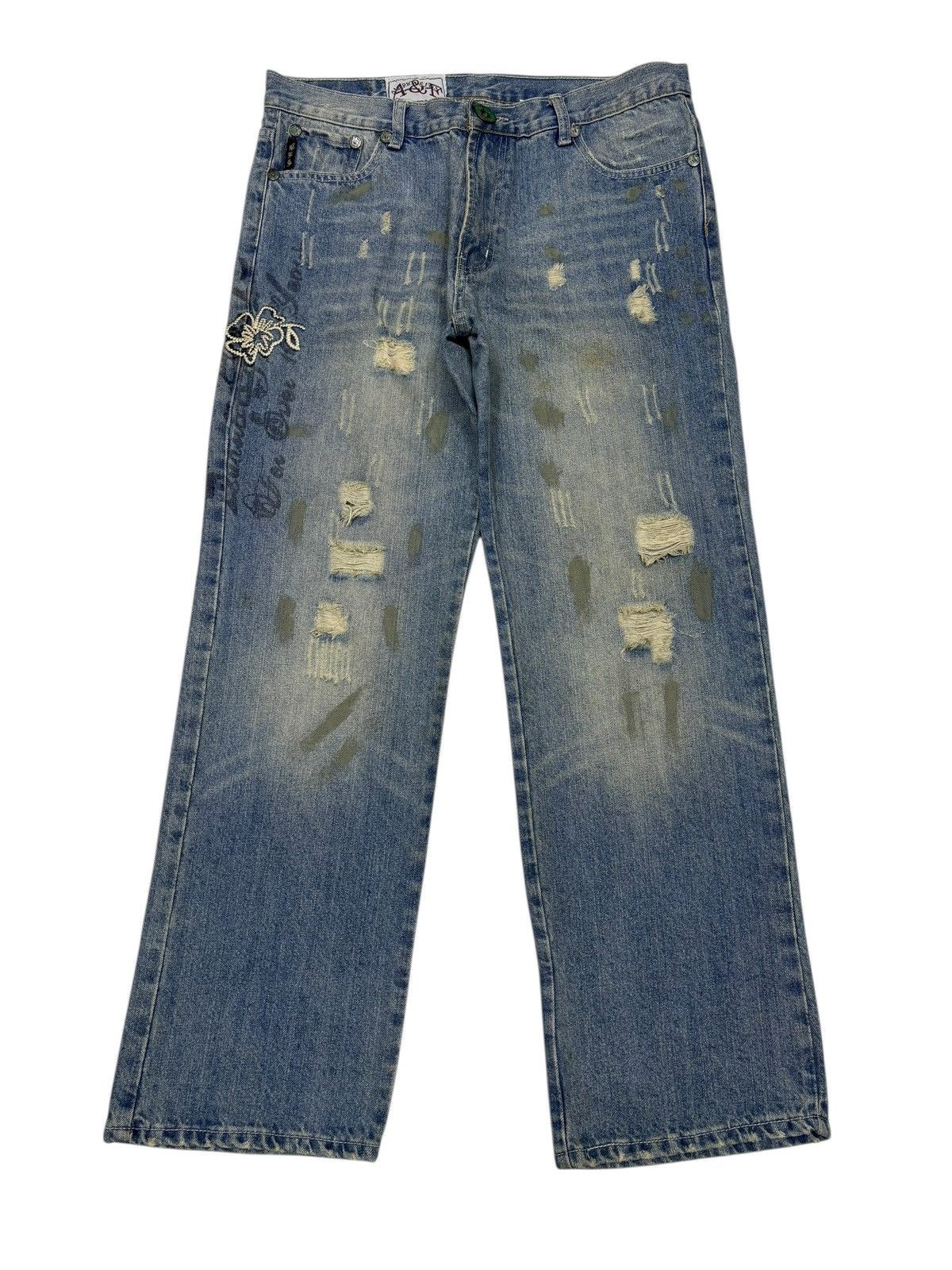 Acne Studios BAGGY FLARE DISTRESS PAINTER JEANS ABERCROMBIE & FITCH STYLE Size US 35 - 7 Thumbnail