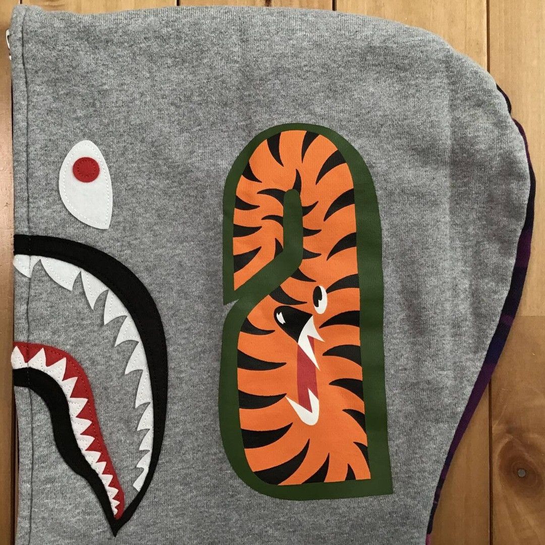Bape BAPE Purple camo × Grey shark full zip hoodie a bathing ape Size US S / EU 44-46 / 1 - 5 Thumbnail