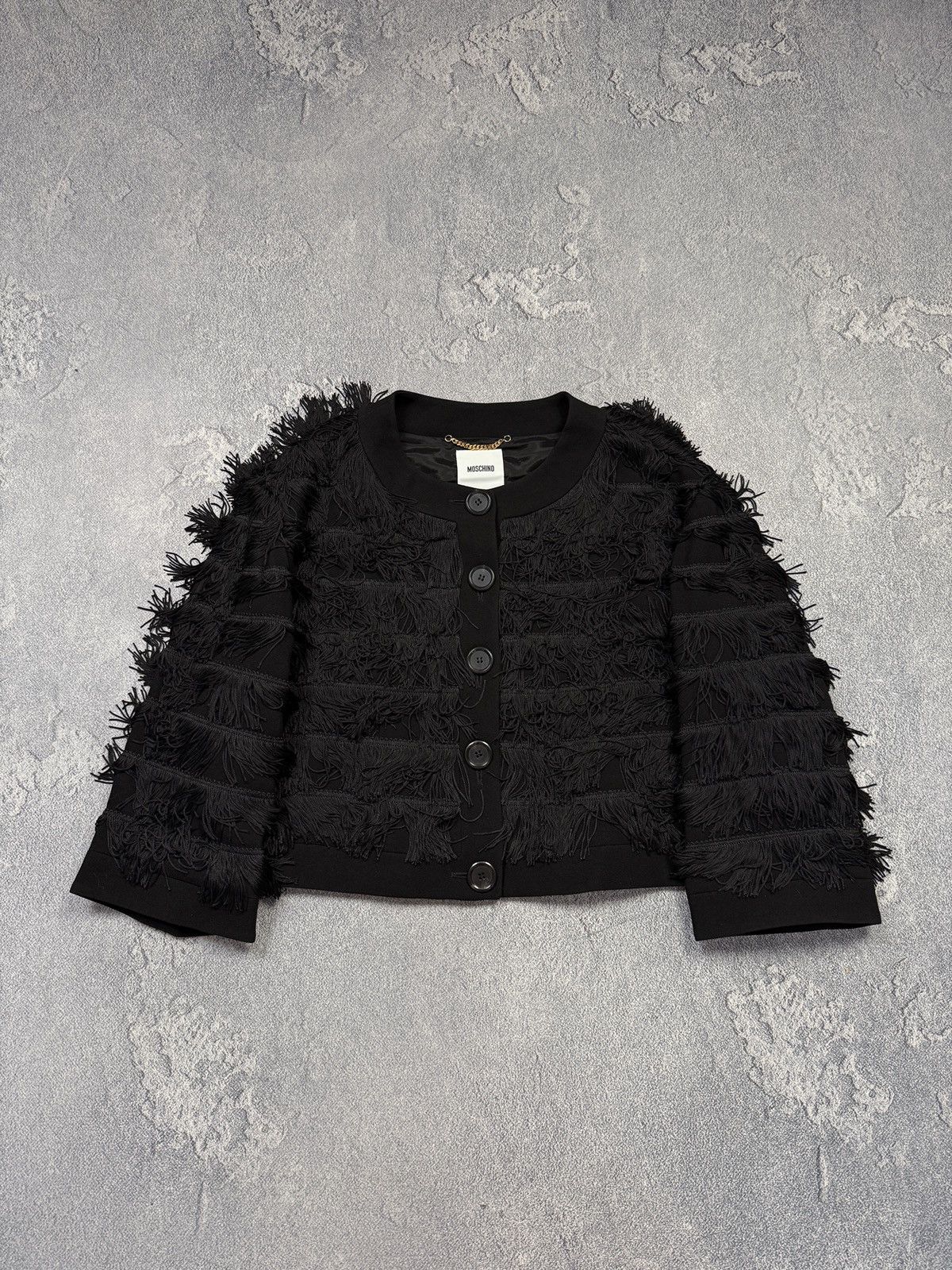 Moschino Moschino Black Jacket Fringe Cropped Blazer Size 40 Size M / US 6-8 / IT 42-44 - 1 Thumbnail