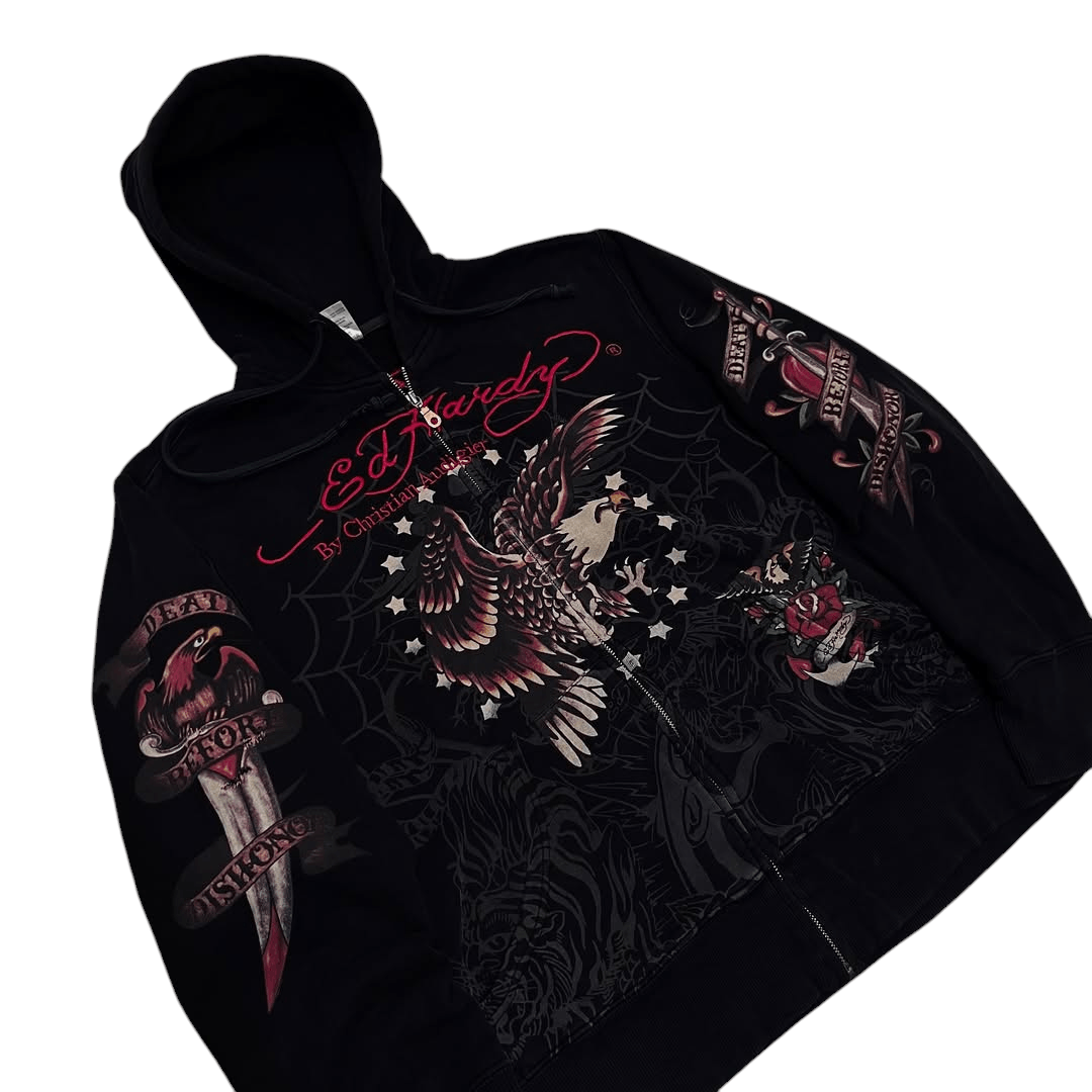 Christian Audigier × Ed Hardy Crazy 🔥 Vintage ED Hardy ' American Eagle 🦅' Zipper Jacket Size US M / EU 48-50 / 2 - 4 Thumbnail