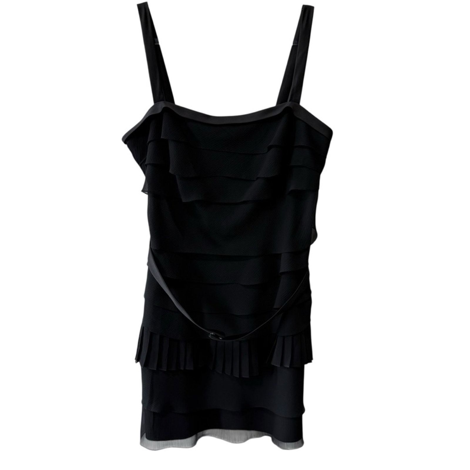 Vera Wang White by Vera Wang Multi Tier Crepe Chiffon Dress Black 18 Size XXL / US 16-18 / IT 52-54 - 8 Thumbnail