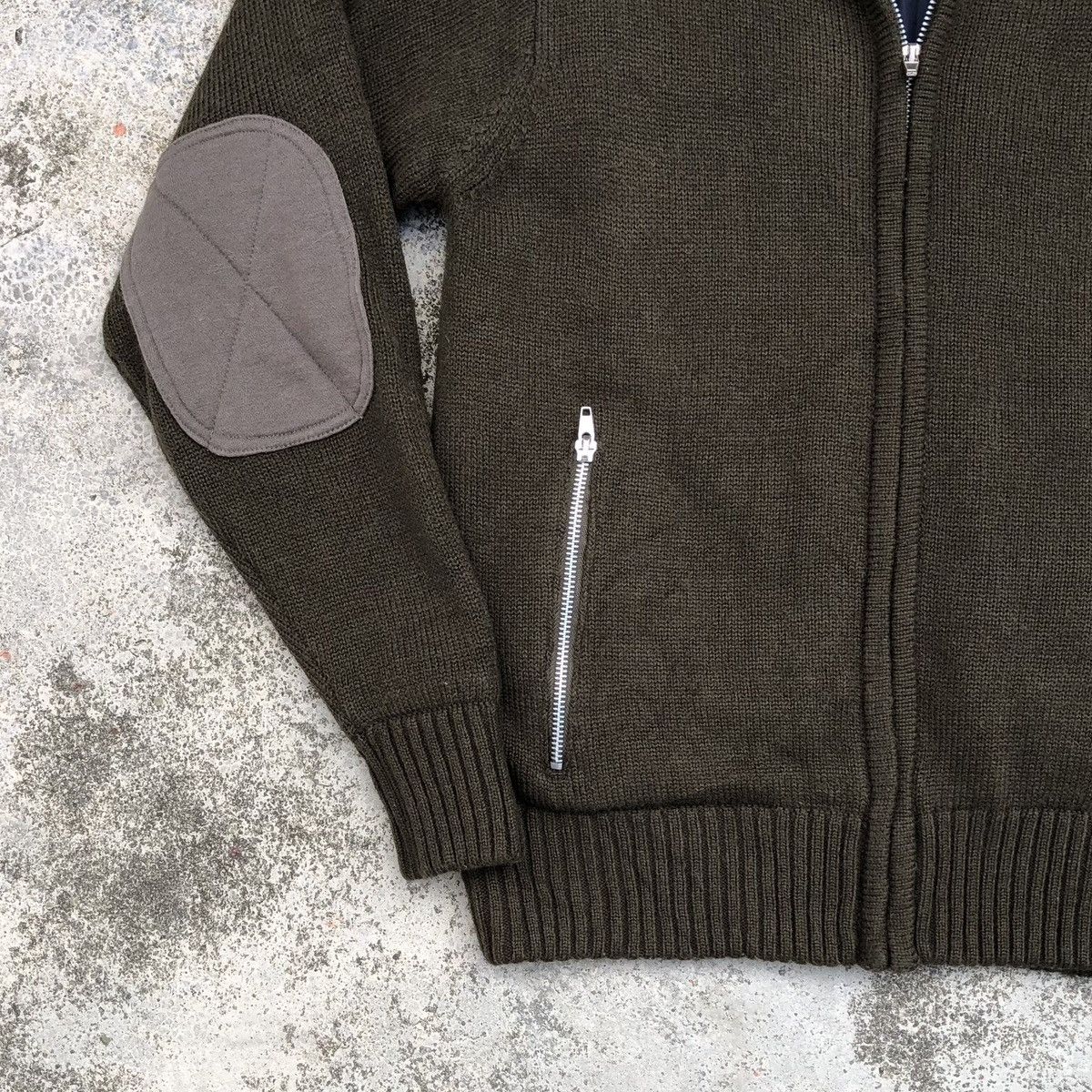 Japanese Brand Surplus Seminary Knitted Shoulder Patch Hoodie Jacket Size US S / EU 44-46 / 1 - 8 Thumbnail