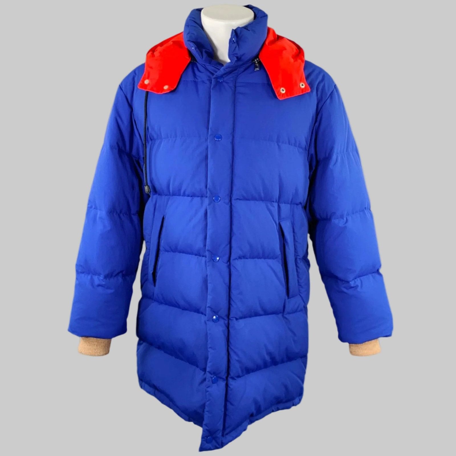 Gucci Size 36 Blue Red Polyamide Puffer Goose Down Hooded Coat Size US S / EU 44-46 / 1 - 1 Thumbnail