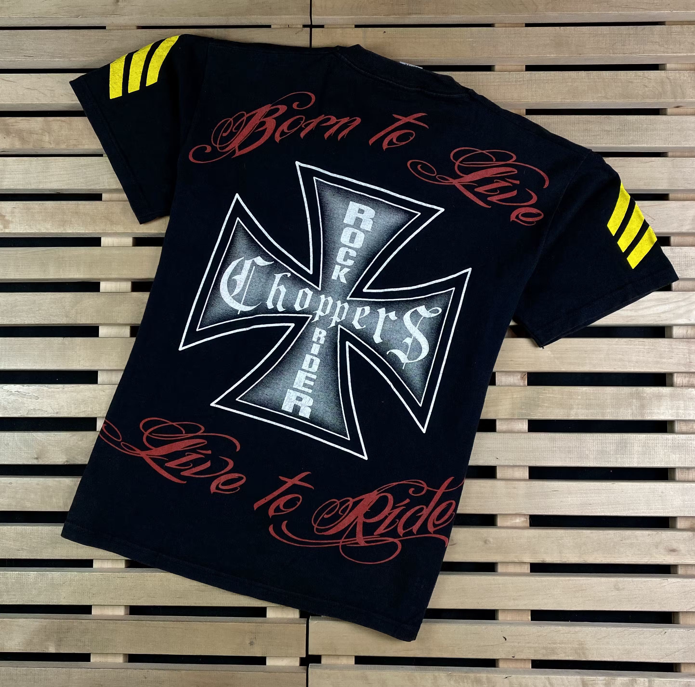 Band Tees × Vintage Mens Vintage T Shirt Choppers Rock Rider Skull Size L Size US L / EU 52-54 / 3 - 7 Thumbnail