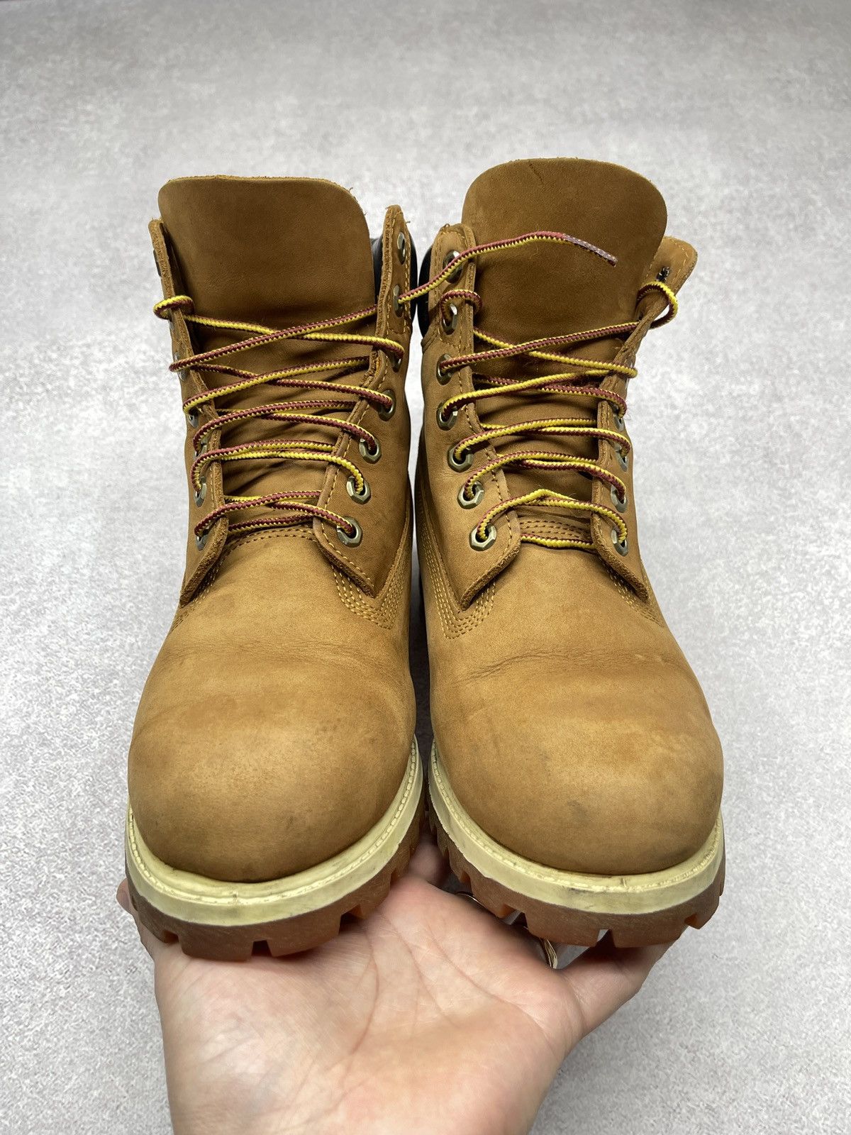 Timberland Mens Vintage Timberland Leather Boots Beige Combat Rubber Size US 8.5 / EU 41-42 - 7 Thumbnail