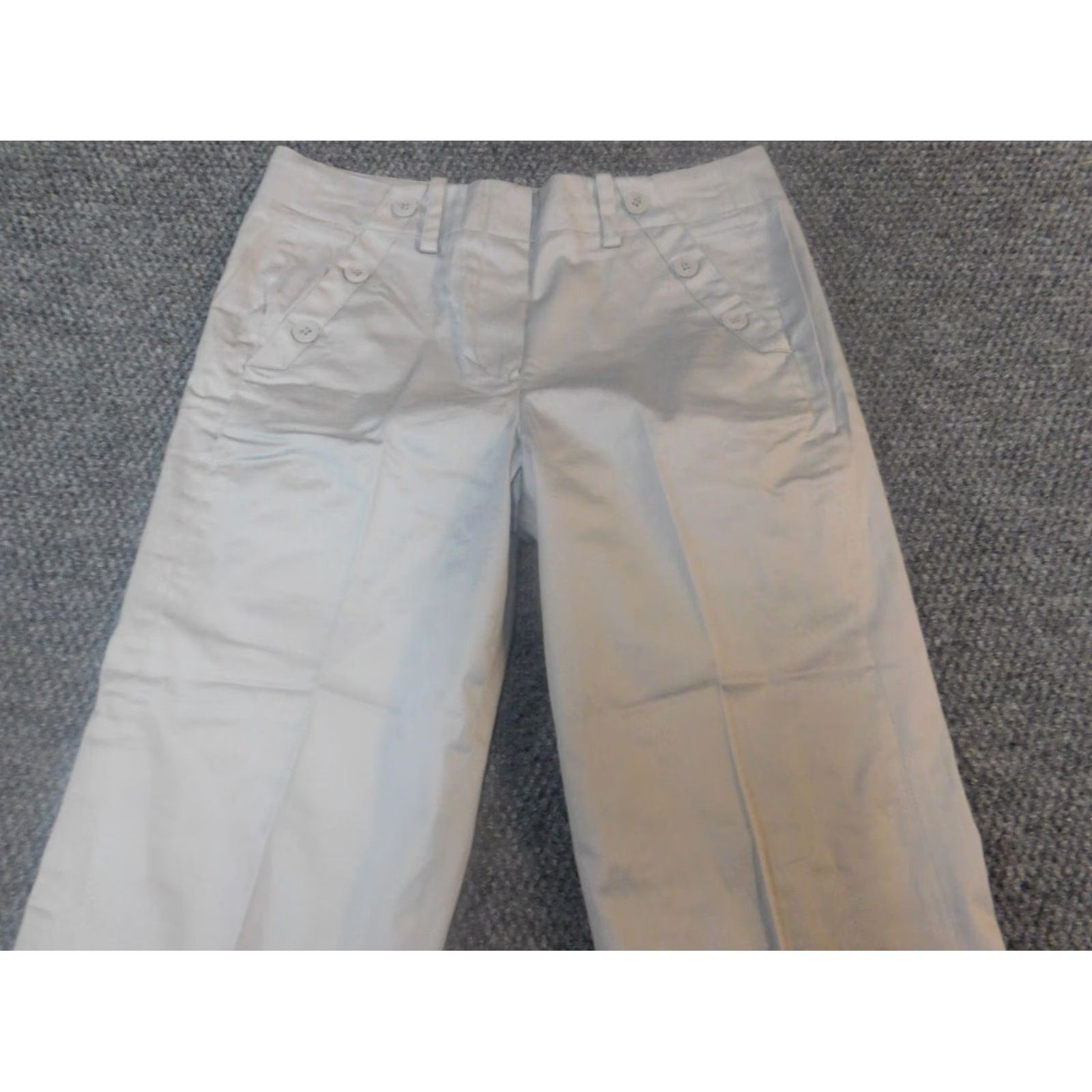 Sandro Sandro Pants 6 Gray Womens Chino Sportswear Straight Leg Inseam 23in Regular Rise Mid Knit Cotton Spandex Casual Size 6 Womens Size 28" / US 6 / IT 42 - 6 Thumbnail