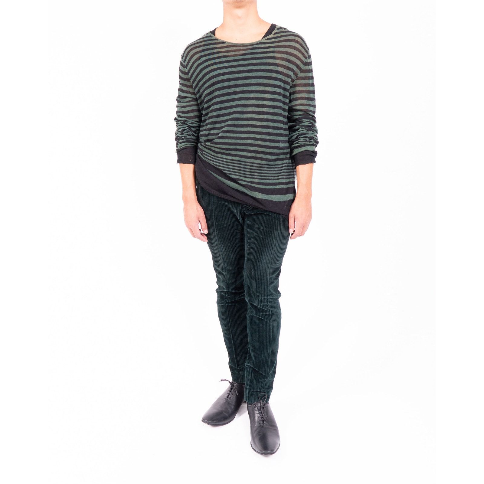 Haider Ackermann FW15 Skinny Pants in Green Corduroy Size US 30 / EU 46 - 2 Thumbnail