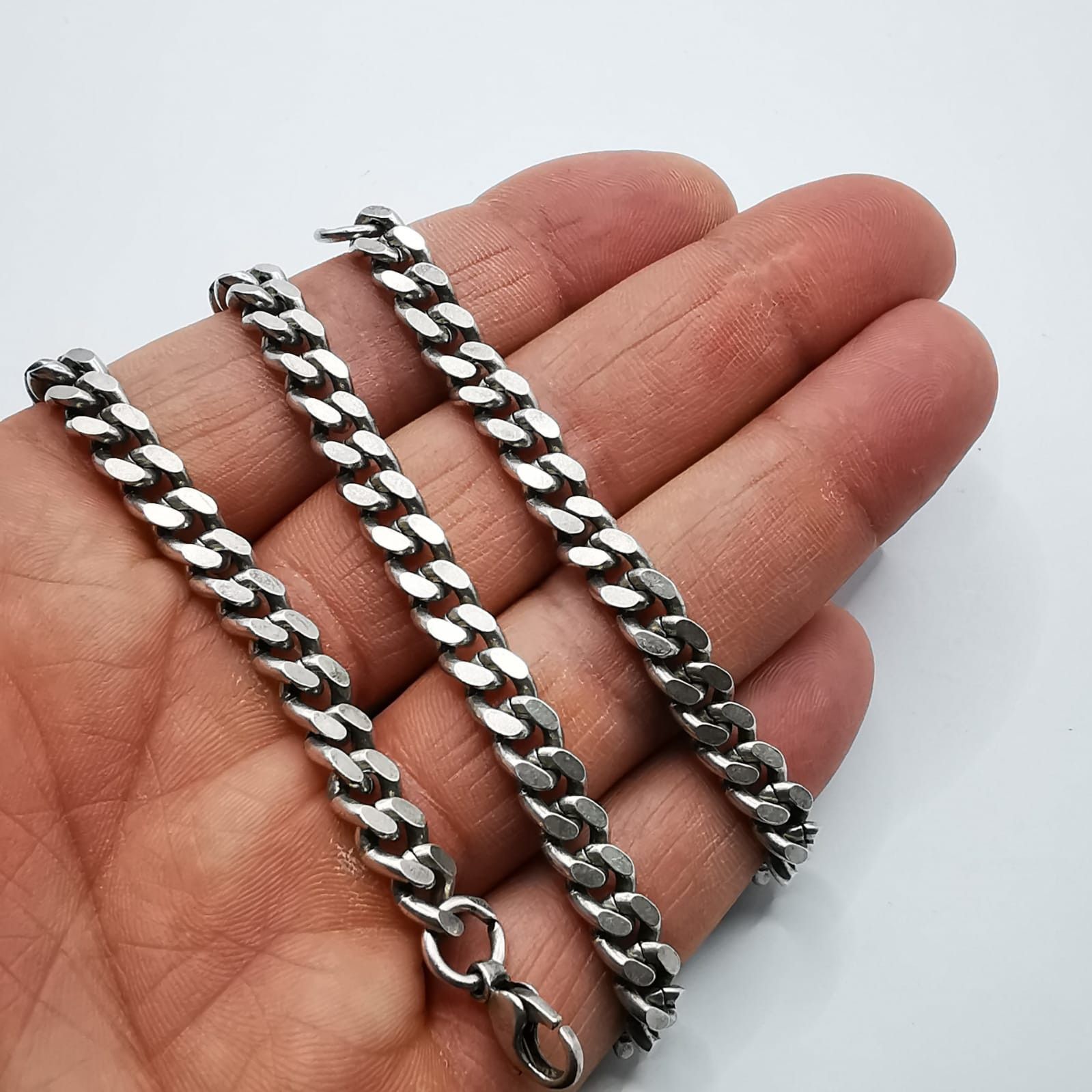 Sterling Silver Vintage Massive Chain 925 Sterling Silver,Signature 53,72g Size ONE SIZE - 4 Thumbnail