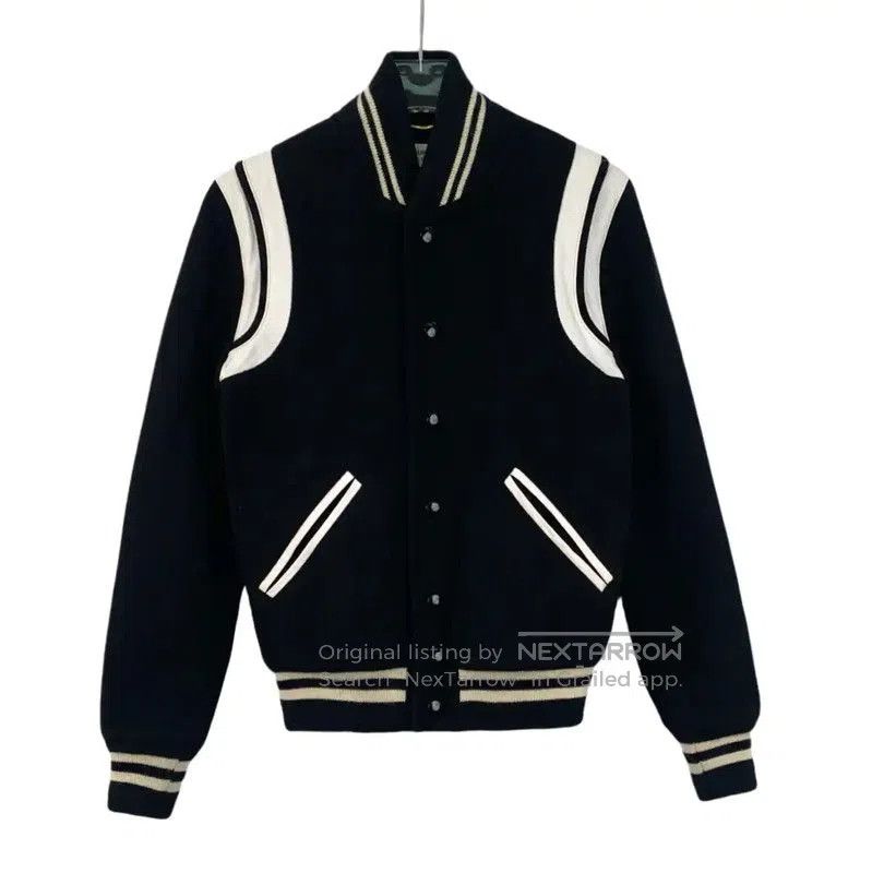 Yves Saint Laurent YSL Black Women's Varsity Jacket . Size XXS / US 00 / IT 34 - 1 Thumbnail
