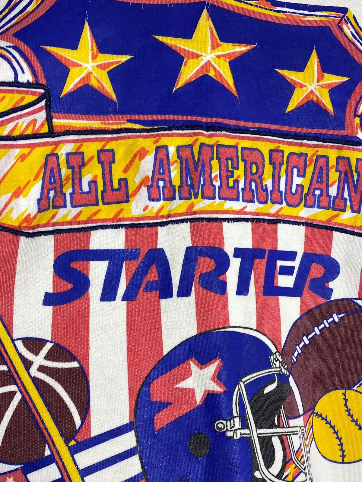 Starter × Vintage Vintage 80s 90s Starter All American Oversized Sweatshirt Size US XL / EU 56 / 4 - 5 Thumbnail