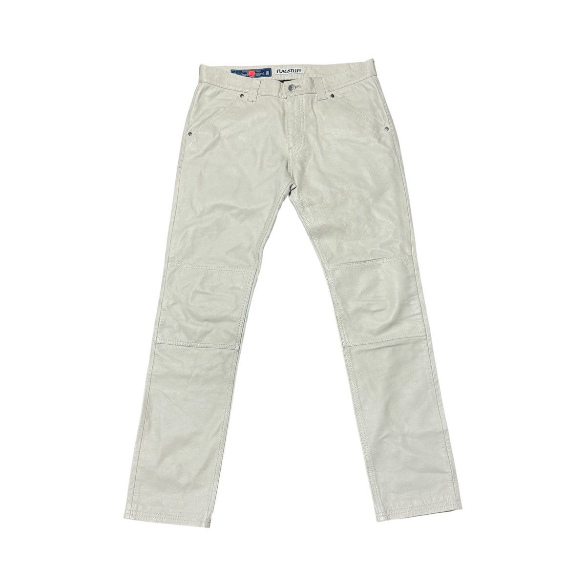 Blackmeans BLACKMEANS X FLAGSTUFF WHITE BANDANA LEATHER BIKER PANTS Size US 32 / EU 48 - 1 Thumbnail