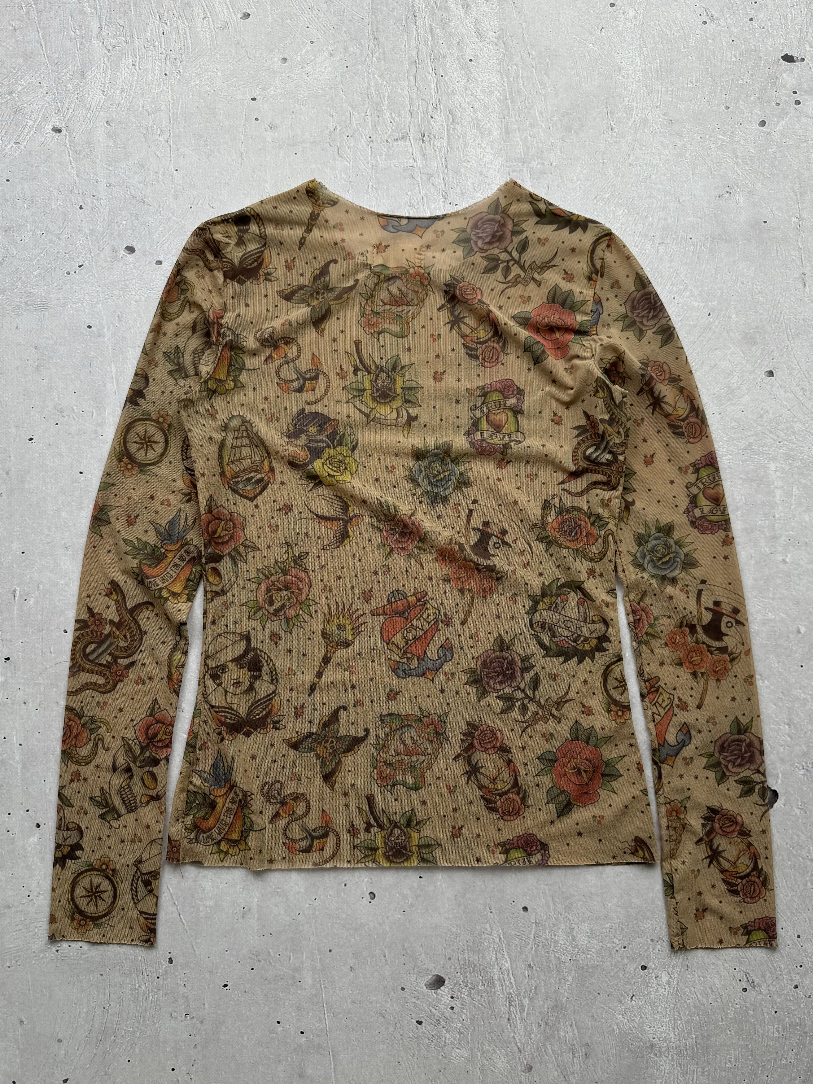 Jean Paul Gaultier × Vintage Vintage Mesh Printed Long Sleeve Gaultier Style Size S / US 4 / IT 40 - 7 Thumbnail