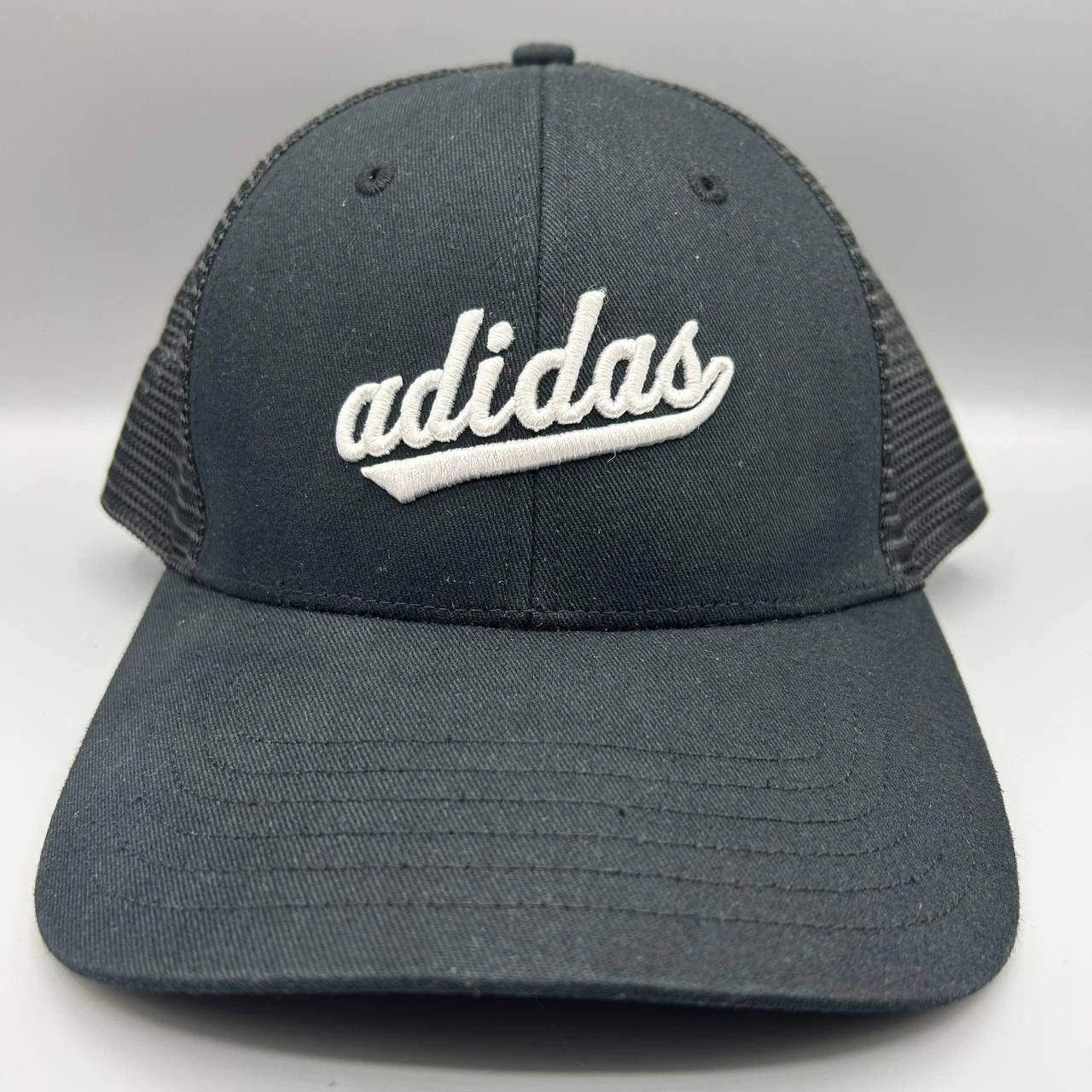 Adidas Adidas Trucker Hat Men Black Embroidered Snap Back Cotton Size ONE SIZE - 1 Thumbnail