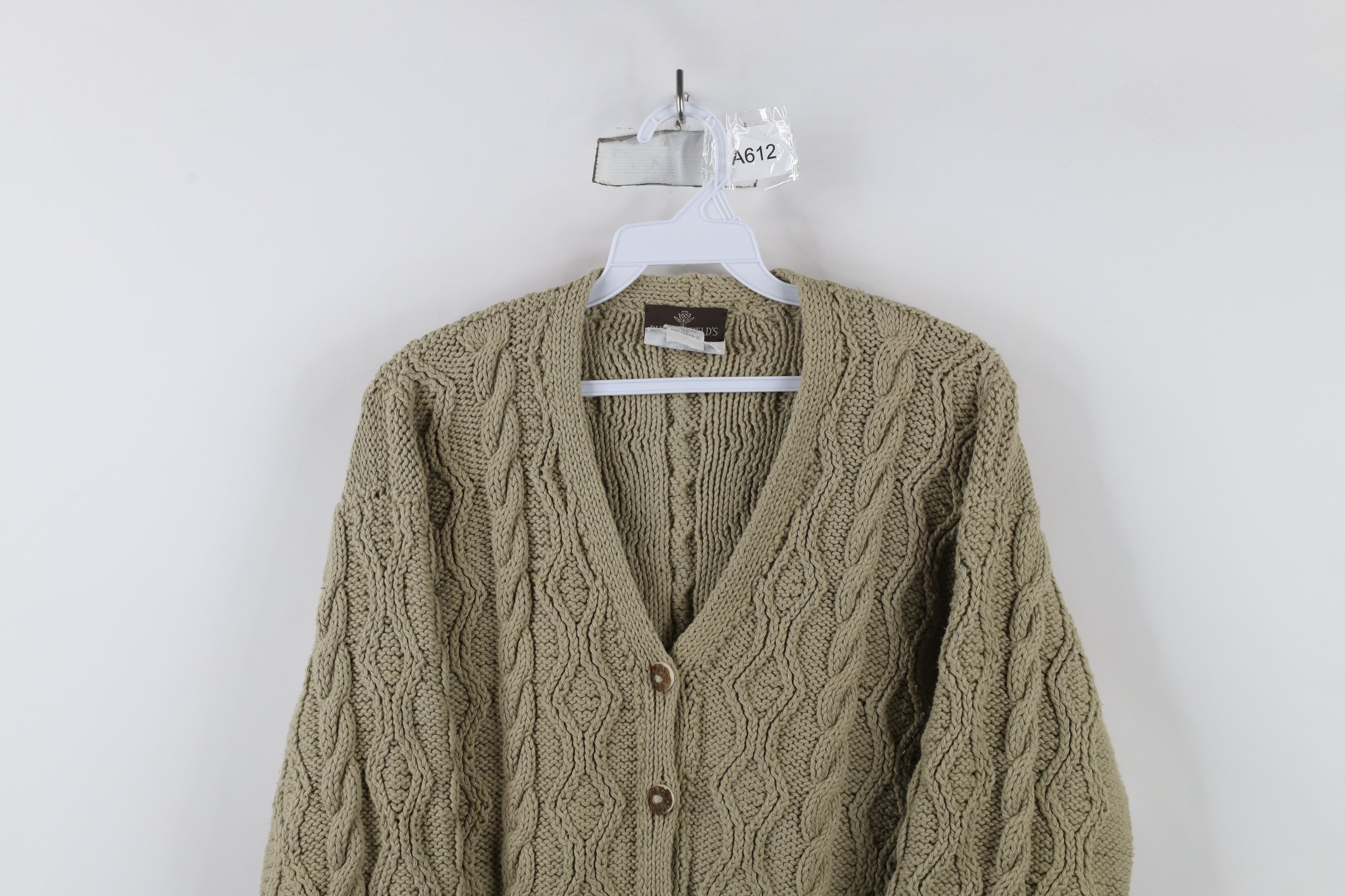 Vintage Vintage 90s Chunky Cable Knit Fisherman Cardigan Sweater Size S / US 4 / IT 40 - 2 Thumbnail