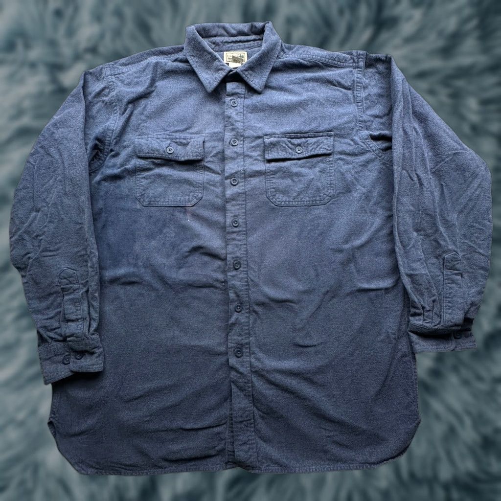 Vintage VINTAGE LL Bean MT04 Chamois Flannel Shirt Mens XL Tall Long Sleeve Blue Pocket Size US XL / EU 56 / 4 - 1 Thumbnail