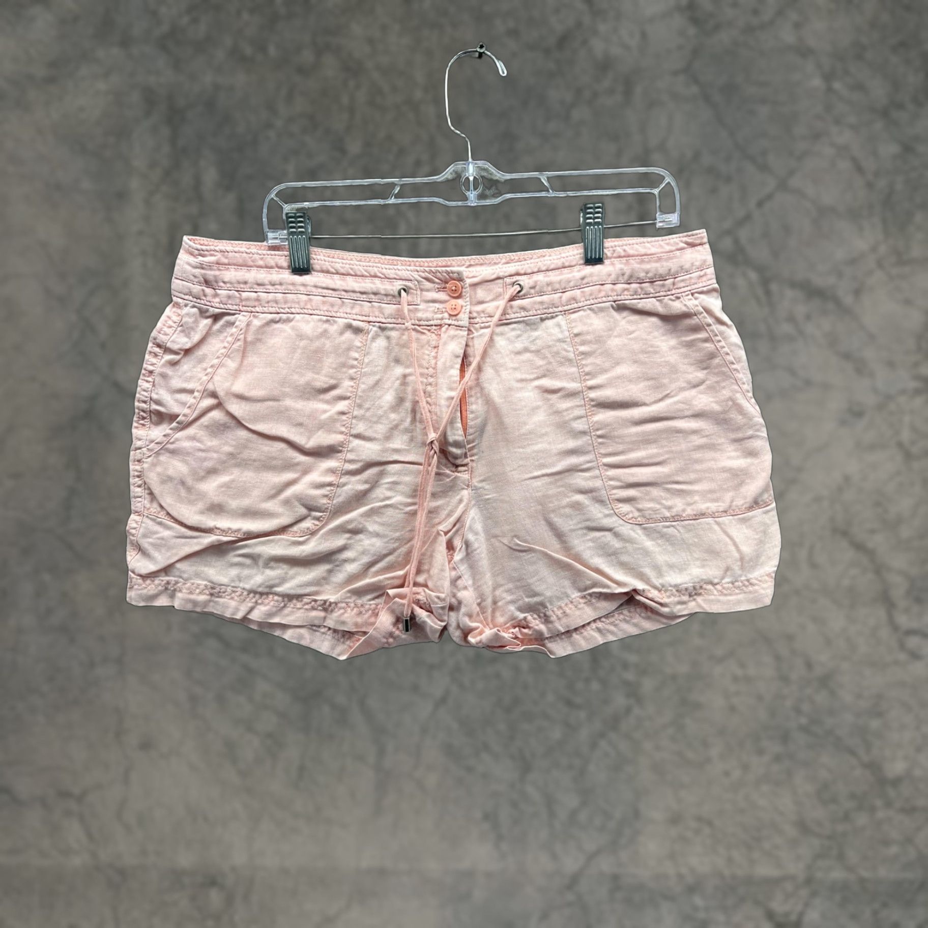 Tommy Bahama Tommy Bahama Shorts Womens 12 Pink Linen Chino Drawstring Casual Summer Travel Size 34" / US 12 / IT 48 - 1 Thumbnail