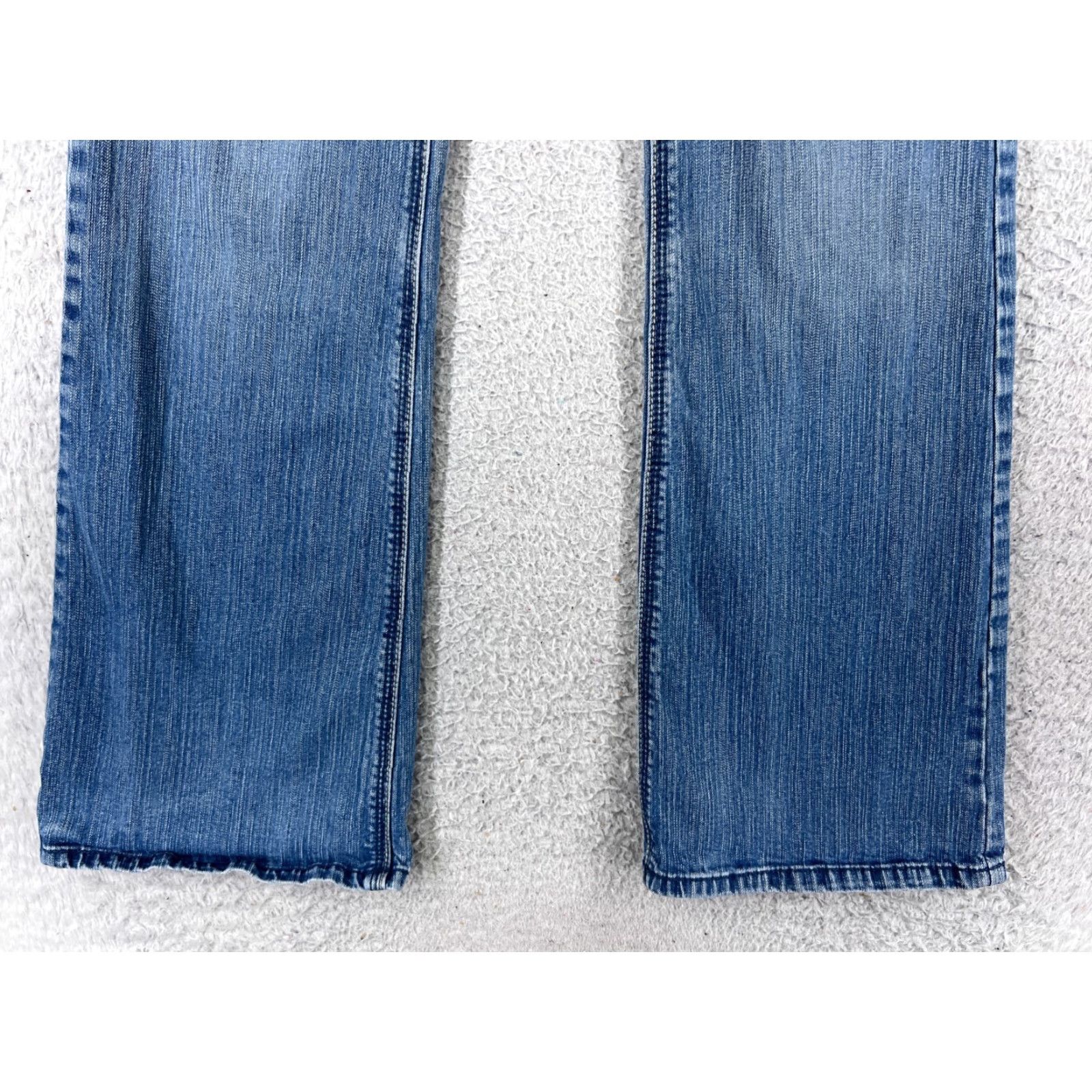 Vintage Crane Jeans Juniors 7 Blue Denim Flared Low Rise 24x29 Cotton Blend 5-Pocket Distressed Vintage No Size 28" / US 6 / IT 42 - 2 Thumbnail