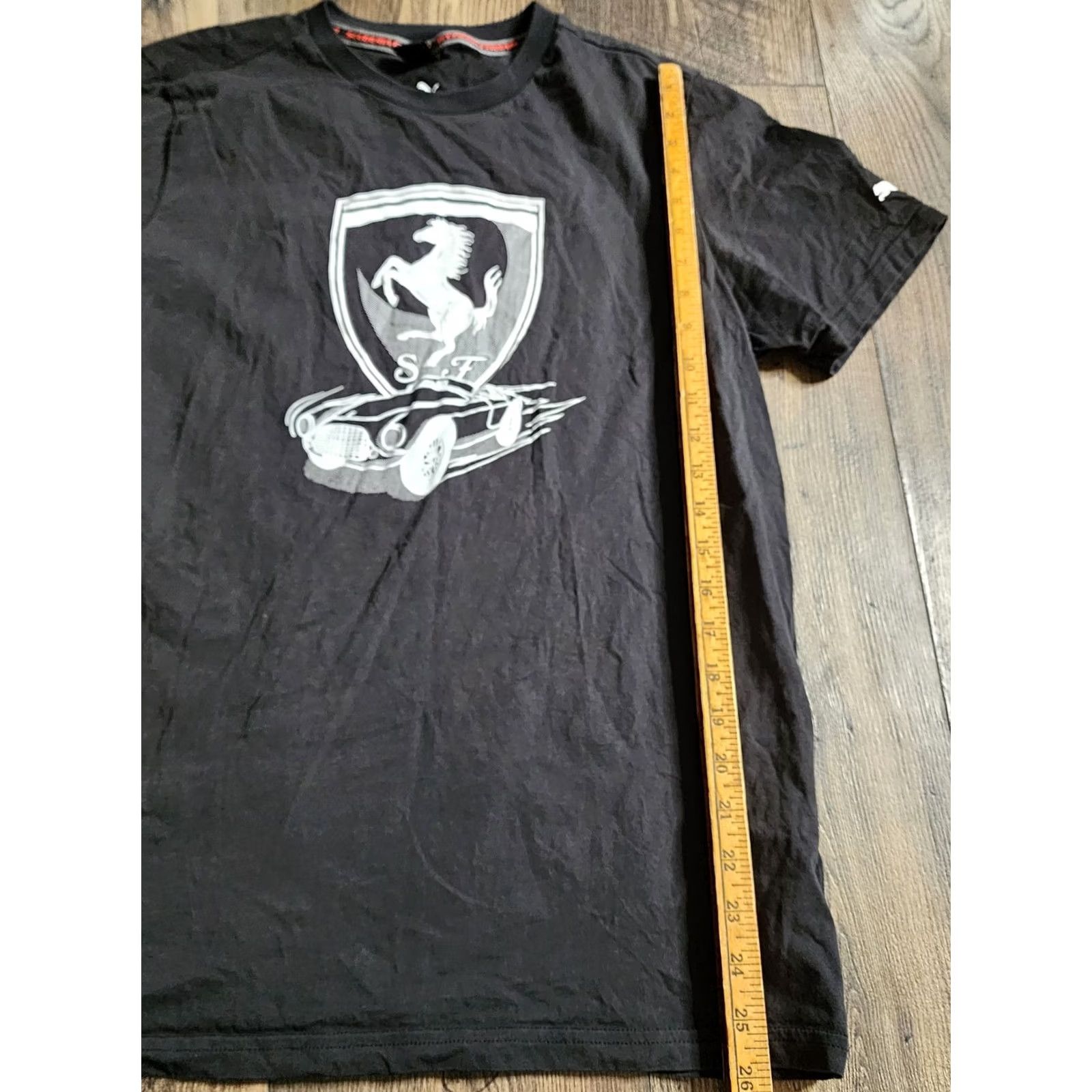 Puma Mens L Puma T Shirt Black Scuderia Ferrari Race Team Big Logo Crew Neck Short Sleeve Size US L / EU 52-54 / 3 - 3 Thumbnail
