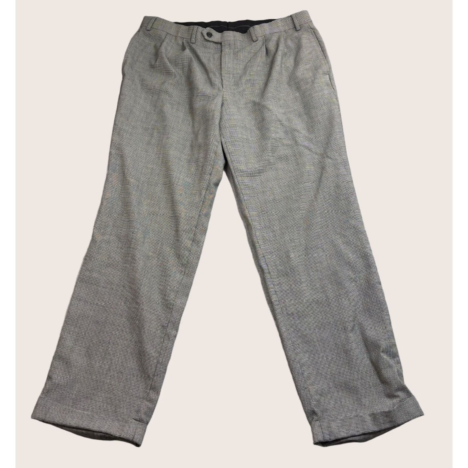 Ralph Lauren Lauren Ralph Lauren Pant Men 38x32 Houndstooth Pleated Dress Pants Slim Cuffed Black 90s Preppy Mens Size US 38 / EU 54 - 1 Thumbnail