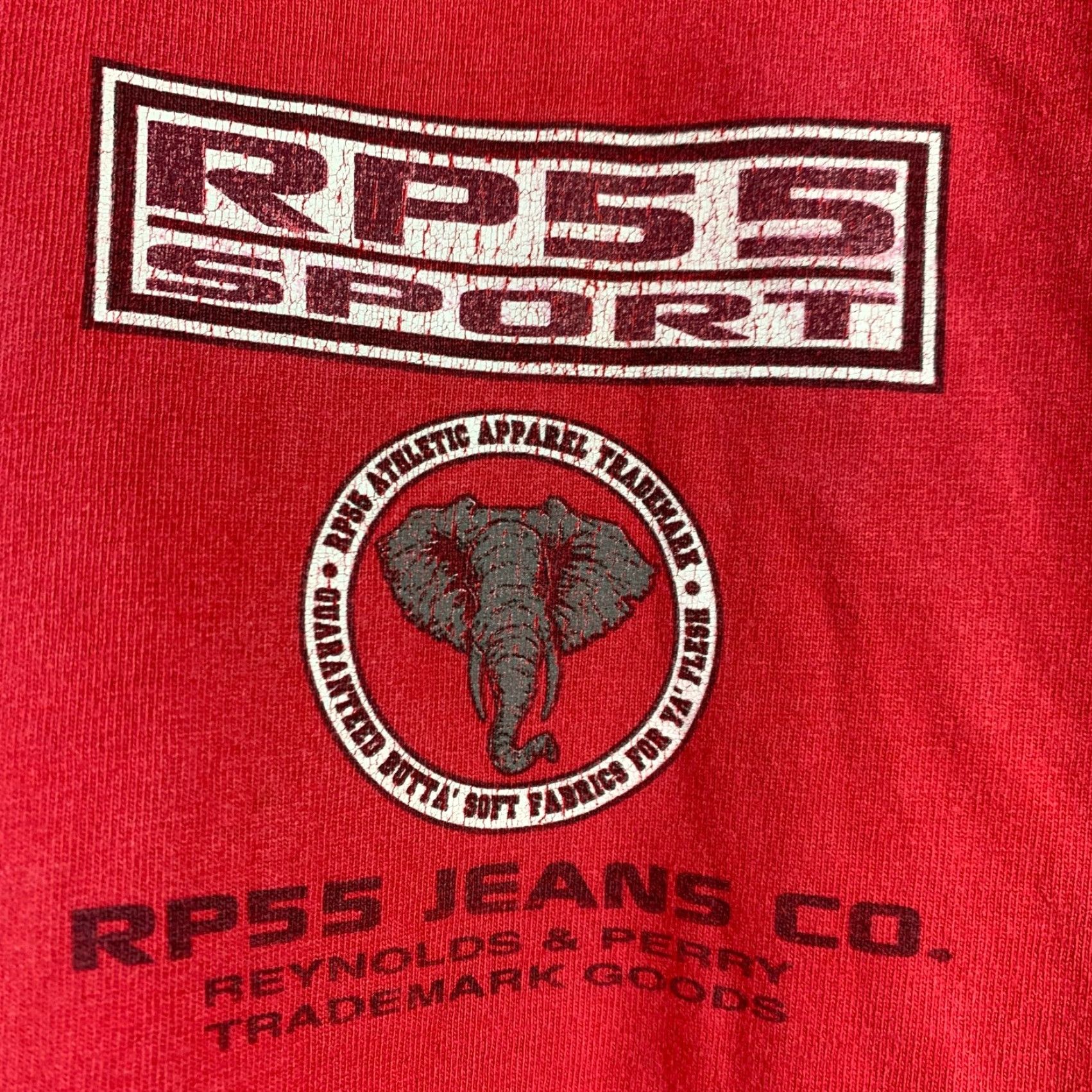 Sperry VINTAGE RP55 Couture Sport T-Shirt XXL Red Cotton Unisex Adults Crew Neck Short Sleeve 100% Cotton Featured Fading Hole Front Bottom Hem Left Armpit Size US XXL / EU 58 / 5 - 4 Thumbnail