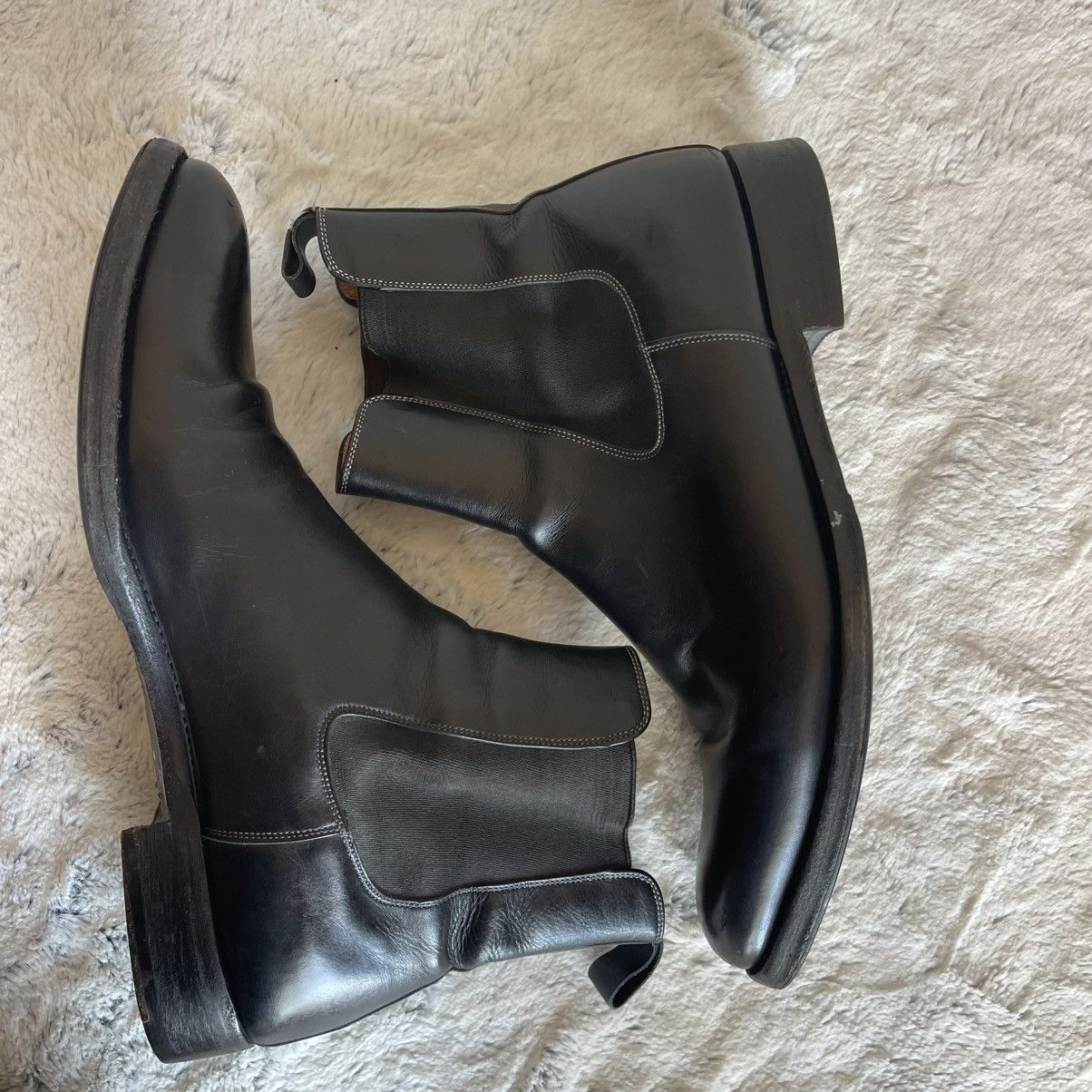 Santoni Santoni Black Leather Men's Detoxify Chelsea Boots size 9.5 Size US 9.5 / EU 42-43 - 7 Thumbnail