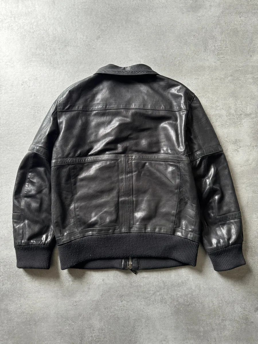 2000s Dirk Bikkembergs Multi Zips Biker Black Leather Jacket