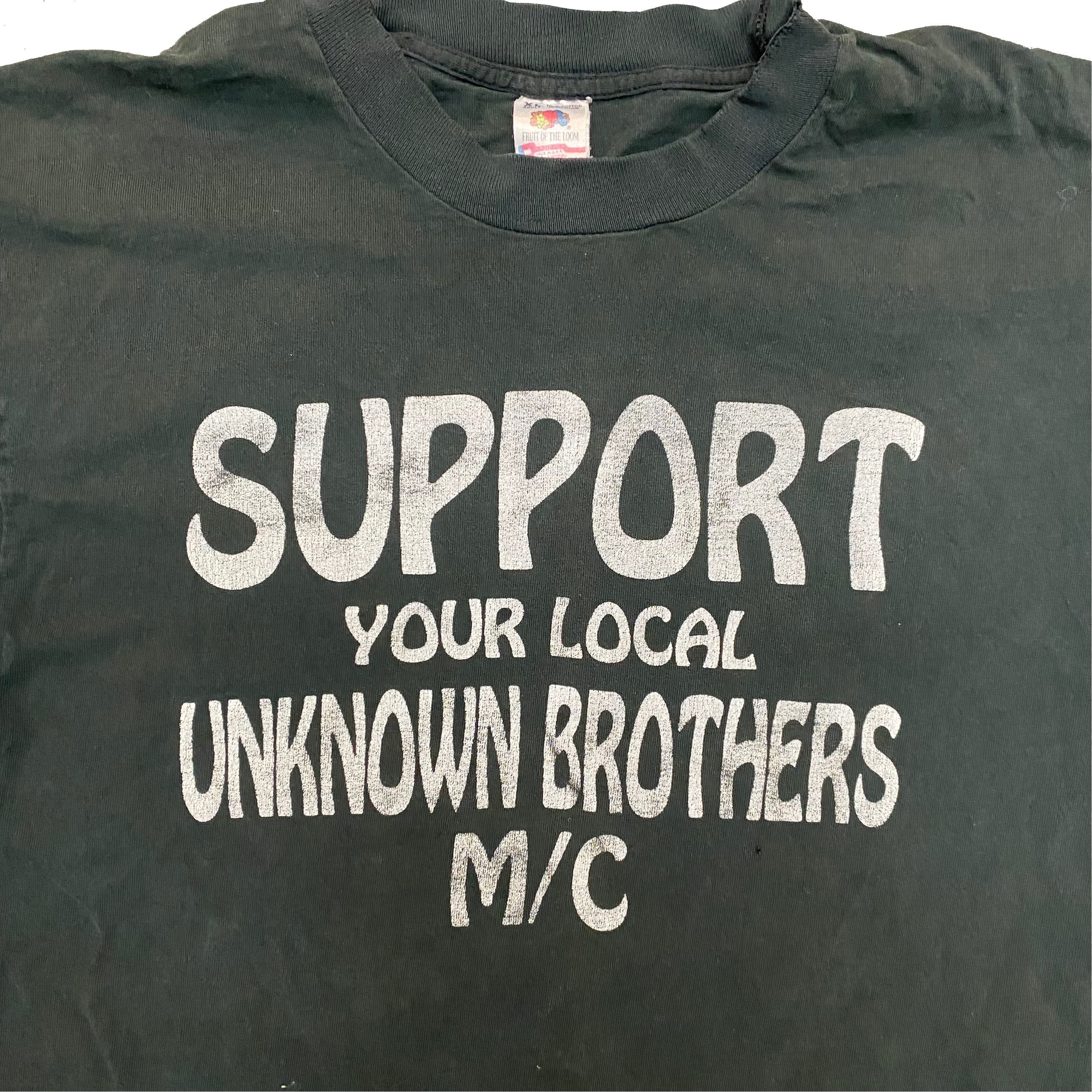 Vintage VTG Support Your Local Unknown Brothers Motorcycle Club T Size US XL / EU 56 / 4 - 2 Thumbnail