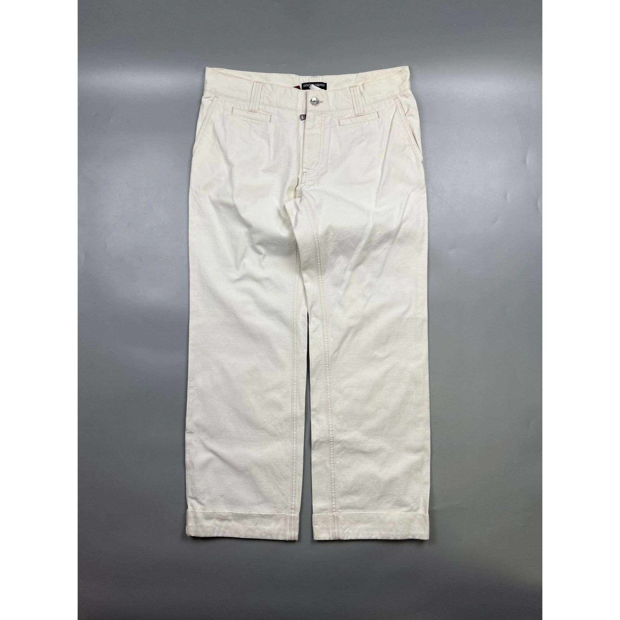 Dolce & Gabbana Dolce & Gabbana Big Logo White Denim Jeans Pants (Y0974) Size US 36 / EU 52 - 1 Thumbnail