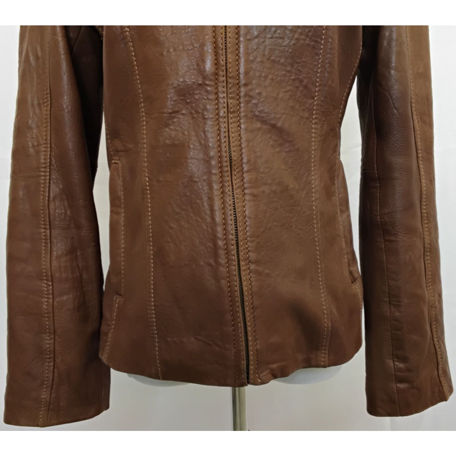 Andrew Marc Andrew Marc New York Lambskin Leather Jacket Women XS Brown Size XS / US 0-2 / IT 36-38 - 7 Thumbnail
