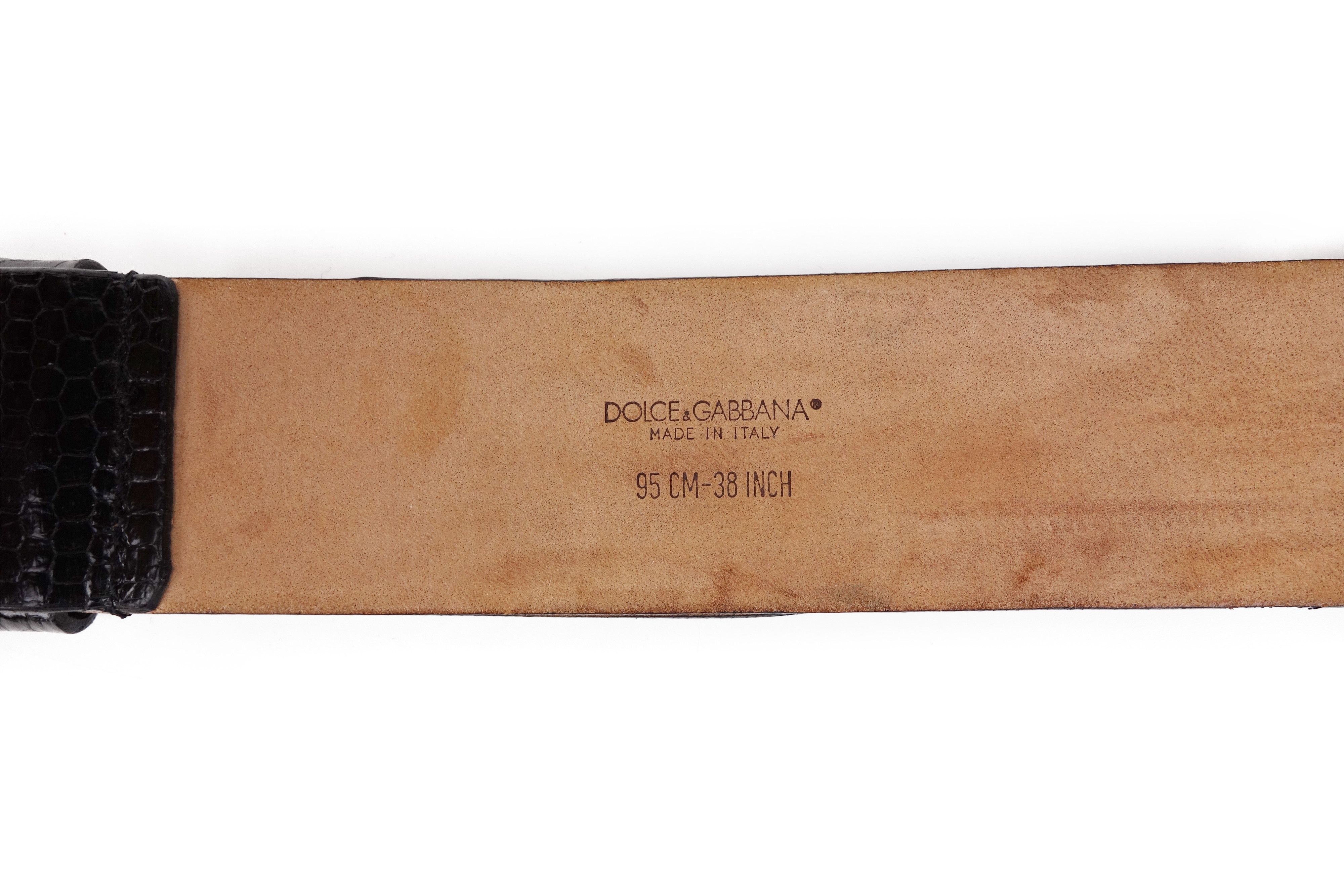 Dolce & Gabbana Dolce and Gabbana Buckle Logo Chain Exotic Leather Belt Size ONE SIZE - 8 Thumbnail