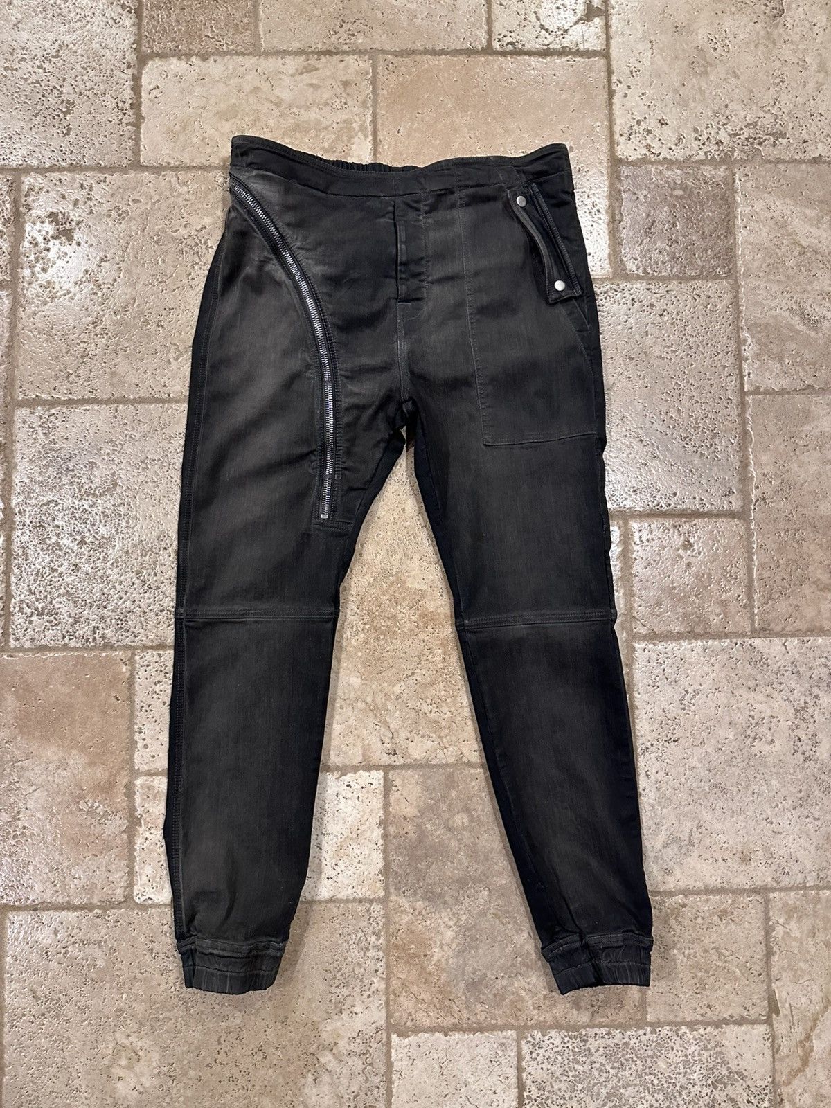 Pre-owned Rick Owens Drkshdw Aircut Ss23 Dark Dust Denim Joggers In Brown