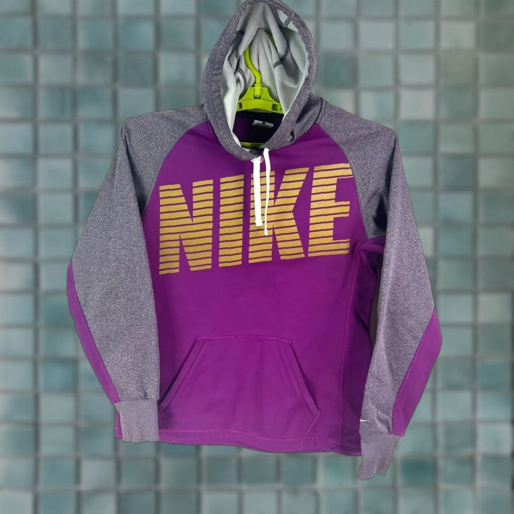 Nike Nike Terma-Fit Colorblock Hooded Sweatshirt Purple Size S Spell-Out Size S / US 4 / IT 40 - 1 Thumbnail