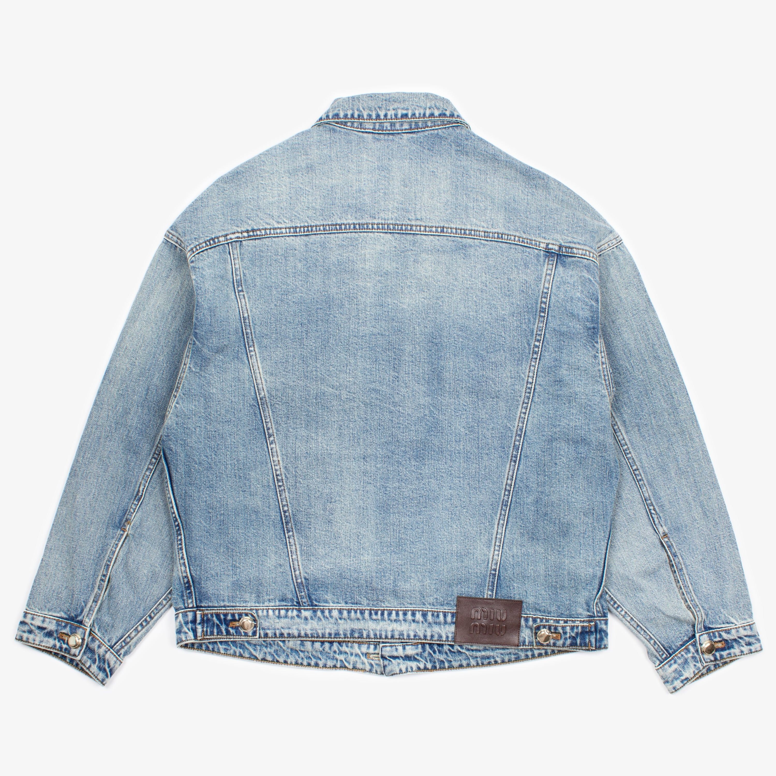 Miu Miu MIU MIU DENIM TRUCKER JACKET Size US L / EU 52-54 / 3 - 3 Thumbnail