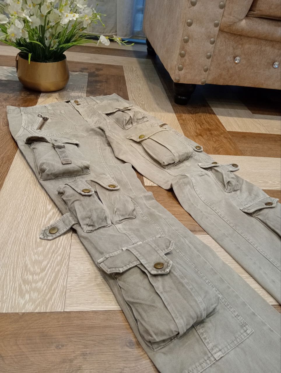 Japanese Brand HALB JAPAN MULTI-POCKET FLARED BANDAGE PANTS Size US 30 / EU 46 - 7 Thumbnail