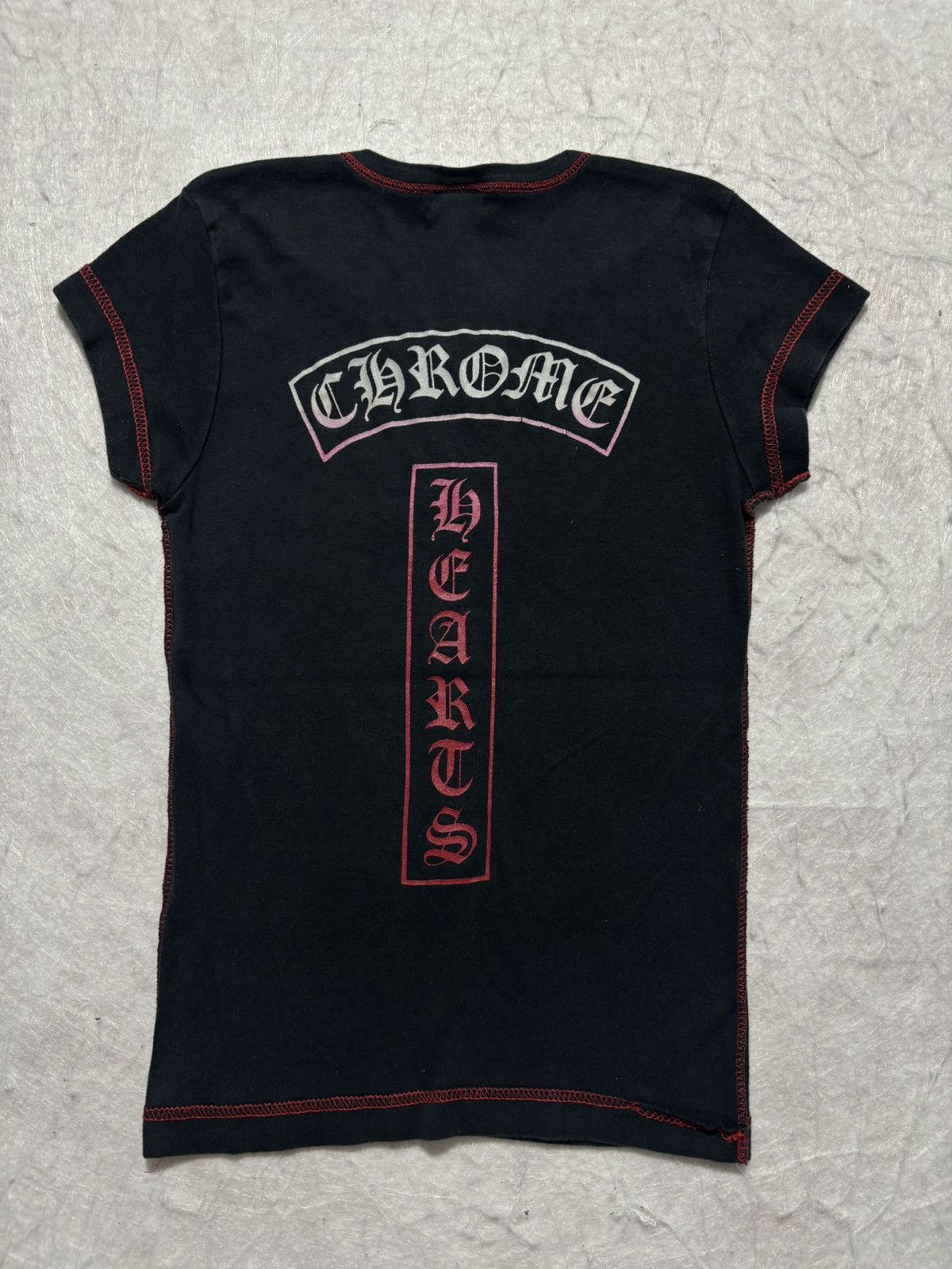 Chrome Hearts Kids 6y Chrome Heart Short Sleeve Pink & Black | Grailed