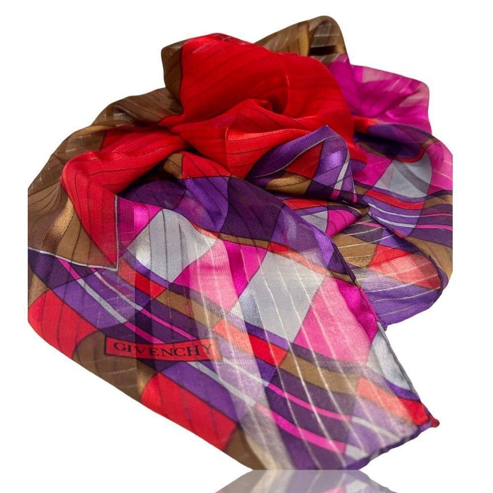 image of Givenchy Multi-Colored Silk Vintage Scarf, Women's