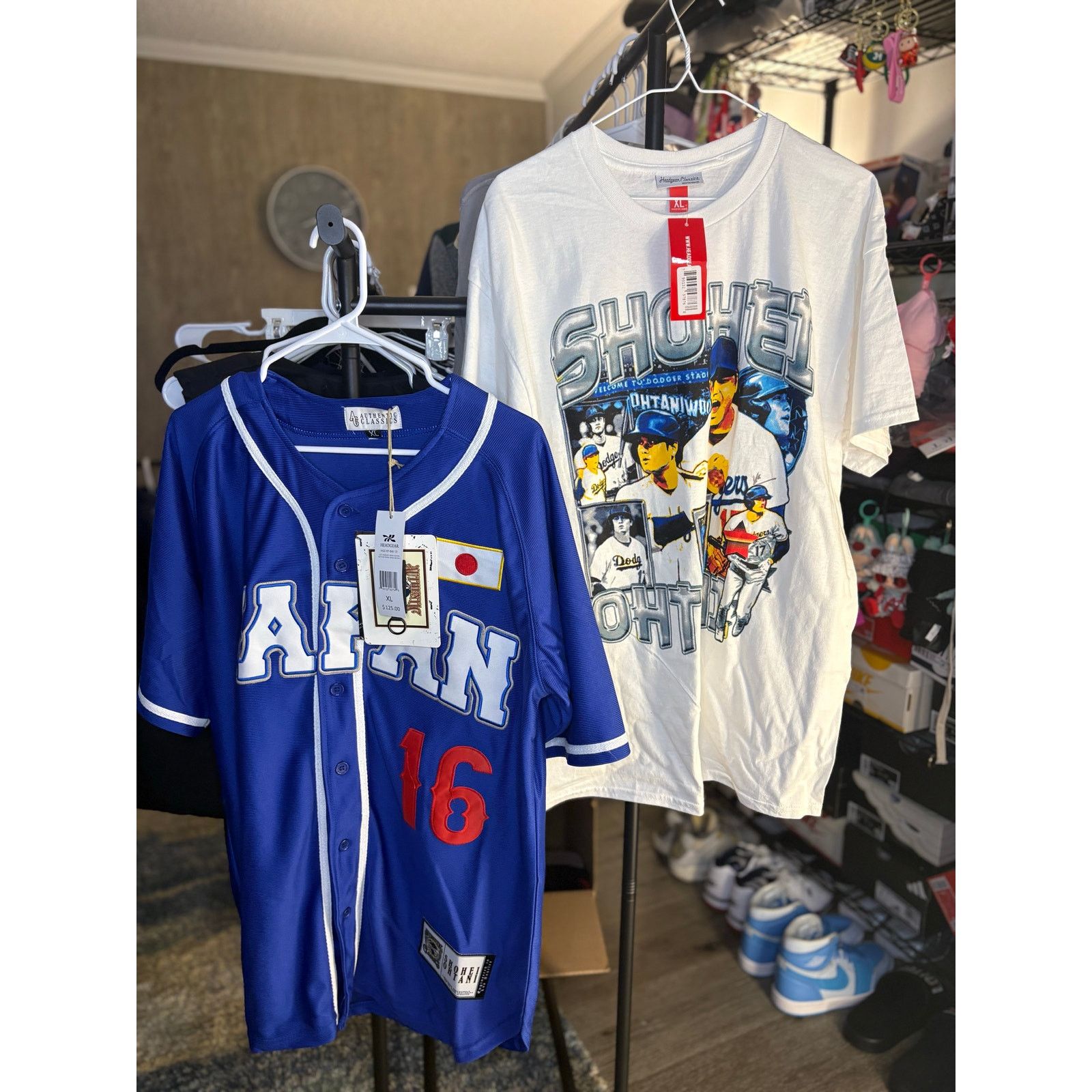 Other NWT - XL Ohtani Japan Blue Baseball Jersey & White Graphic T Size US XL / EU 56 / 4 - 1 Thumbnail