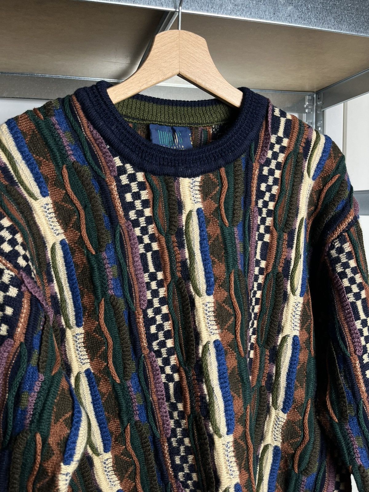 Coogi × Vintage Crazy Vintage Limnos Australia Coogi Style 3D Knit Sweater Size US M / EU 48-50 / 2 - 2 Thumbnail