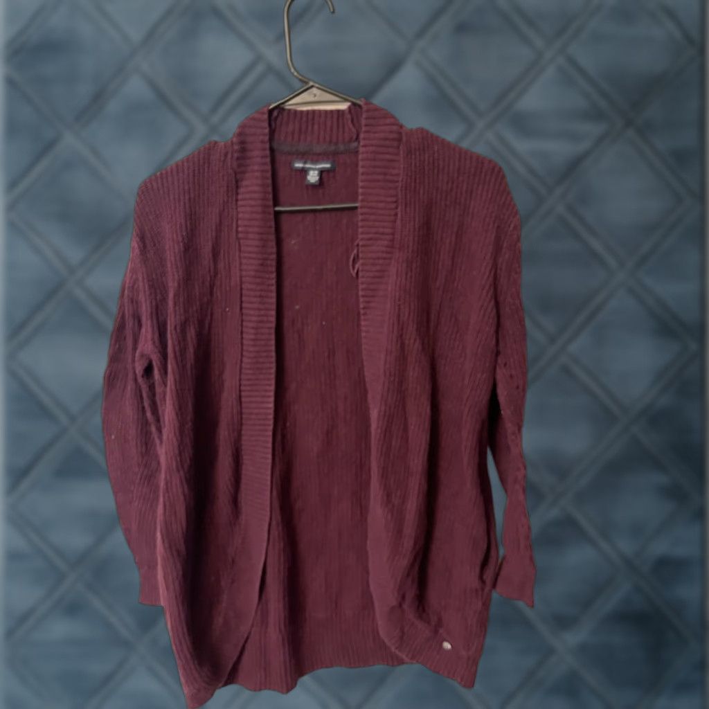 American Eagle Outfitters American Eagle Sweater Womens XS Maroon Cardigan Open Front Size XS / US 0-2 / IT 36-38 - 1 Thumbnail
