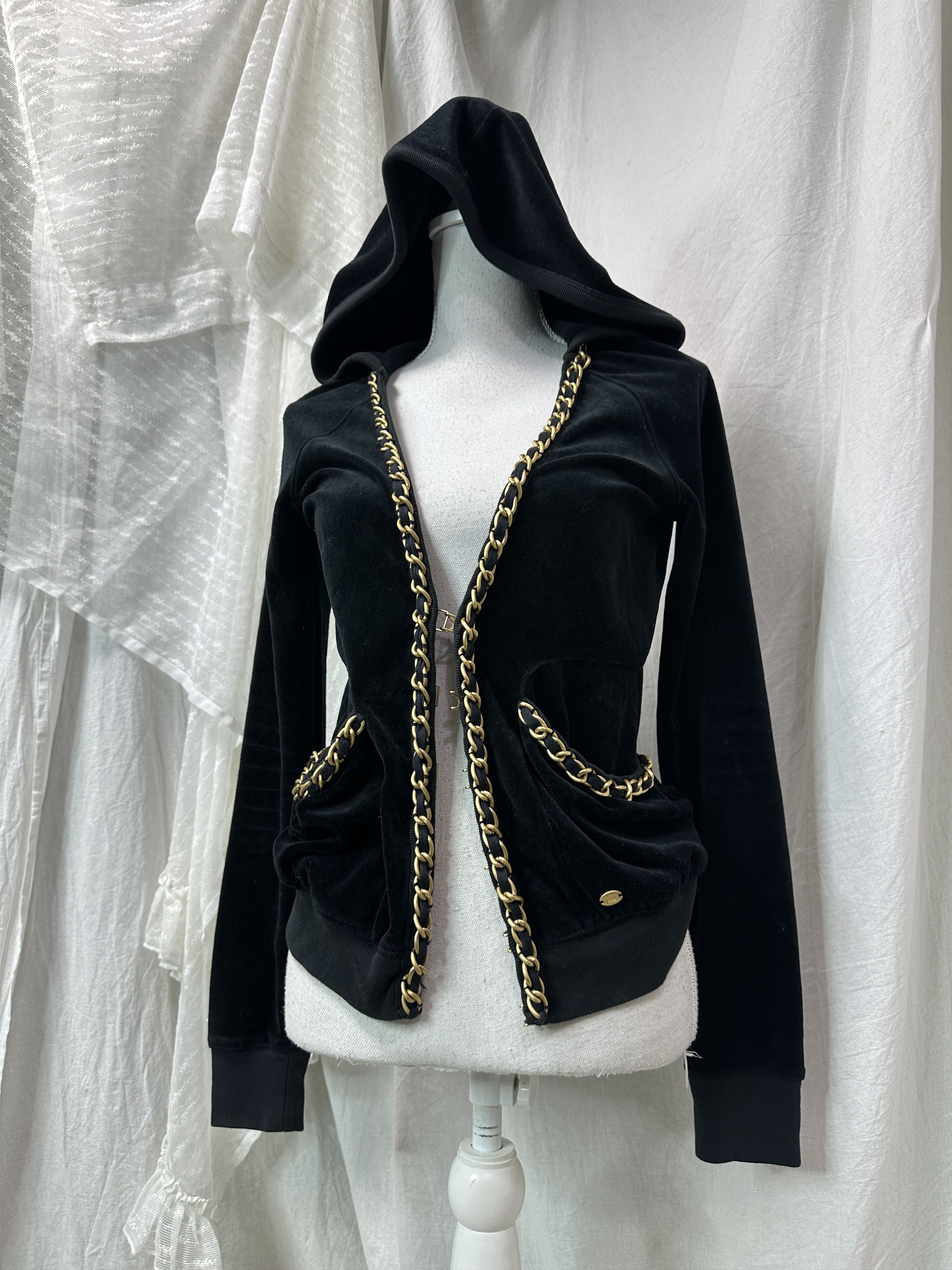 Juicy Couture Vintage Velvet Streetwear Juicy Couture Hoodie Chains Y2K Size M / US 6-8 / IT 42-44 - 1 Thumbnail