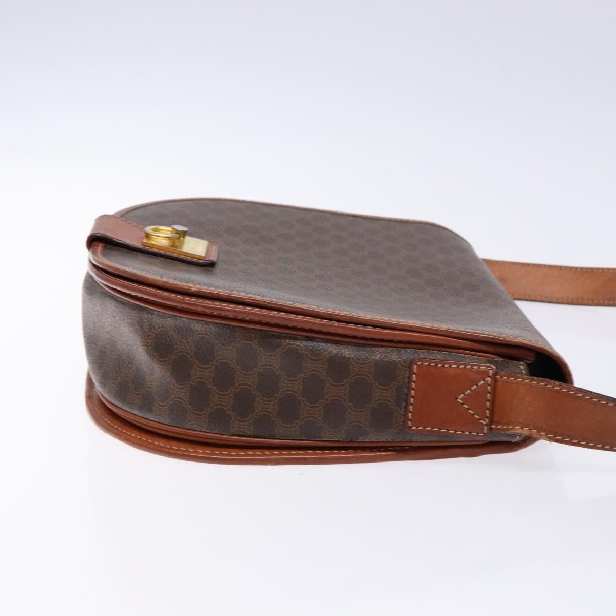 Celine CELINE Macadam Canvas Shoulder Bag Pvc Leather Brown Gold Size ONE SIZE - 4 Thumbnail