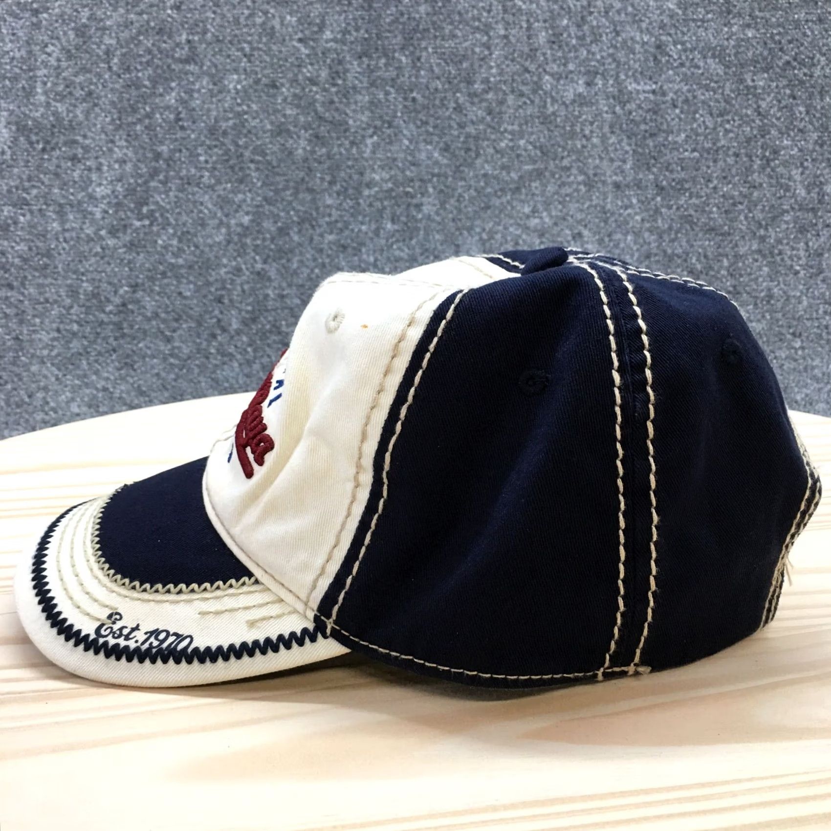 Vintage Caribbean Side Riviera Maya Baseball Cap Mens Blue White OS Embroidered Logo Size ONE SIZE - 6 Thumbnail