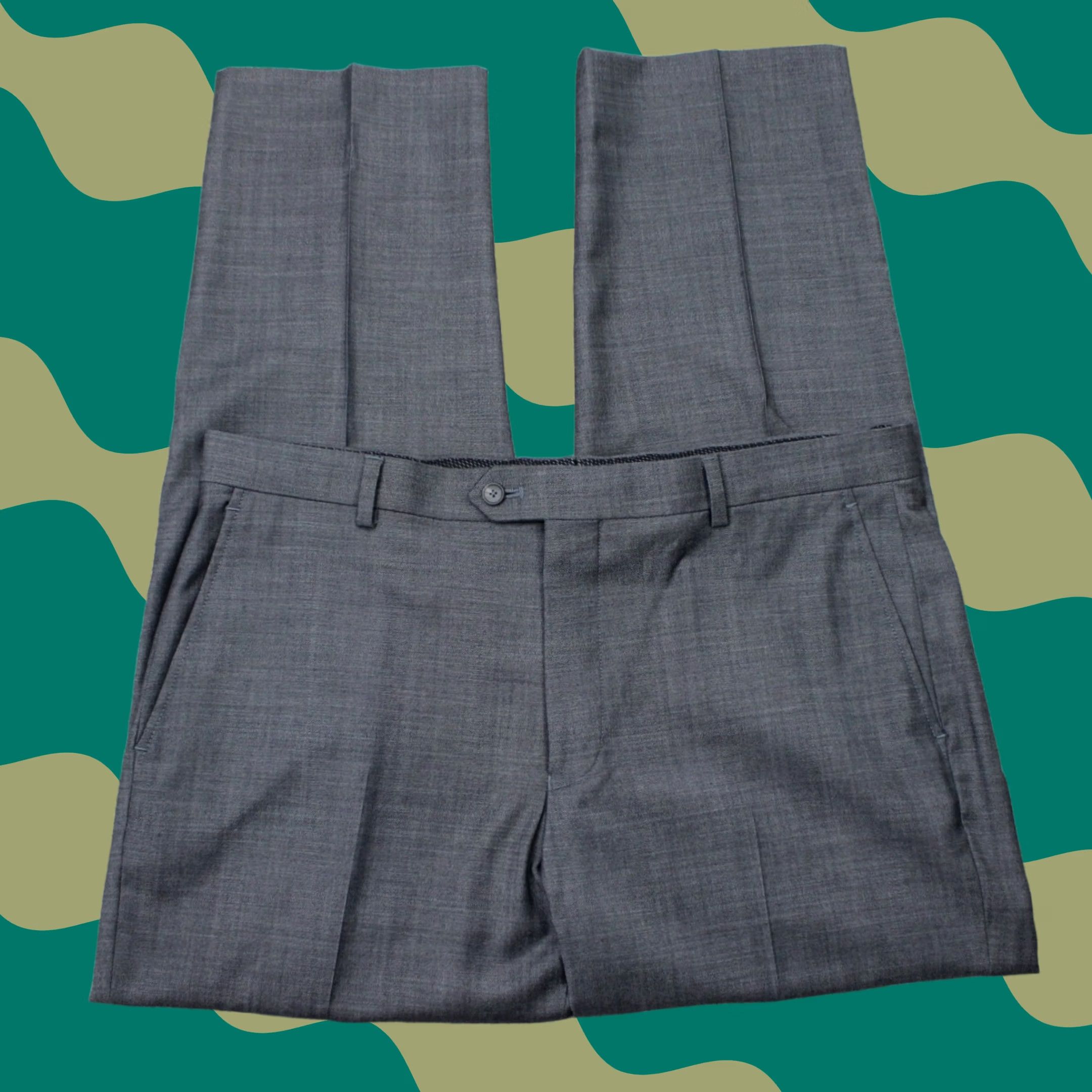Jos. A. Bank Jos. A. Bank Pants Mens 38x30 Gray Slim Dress Flat Front Wool Stretch Travel Tech Size US 38 / EU 54 - 1 Thumbnail
