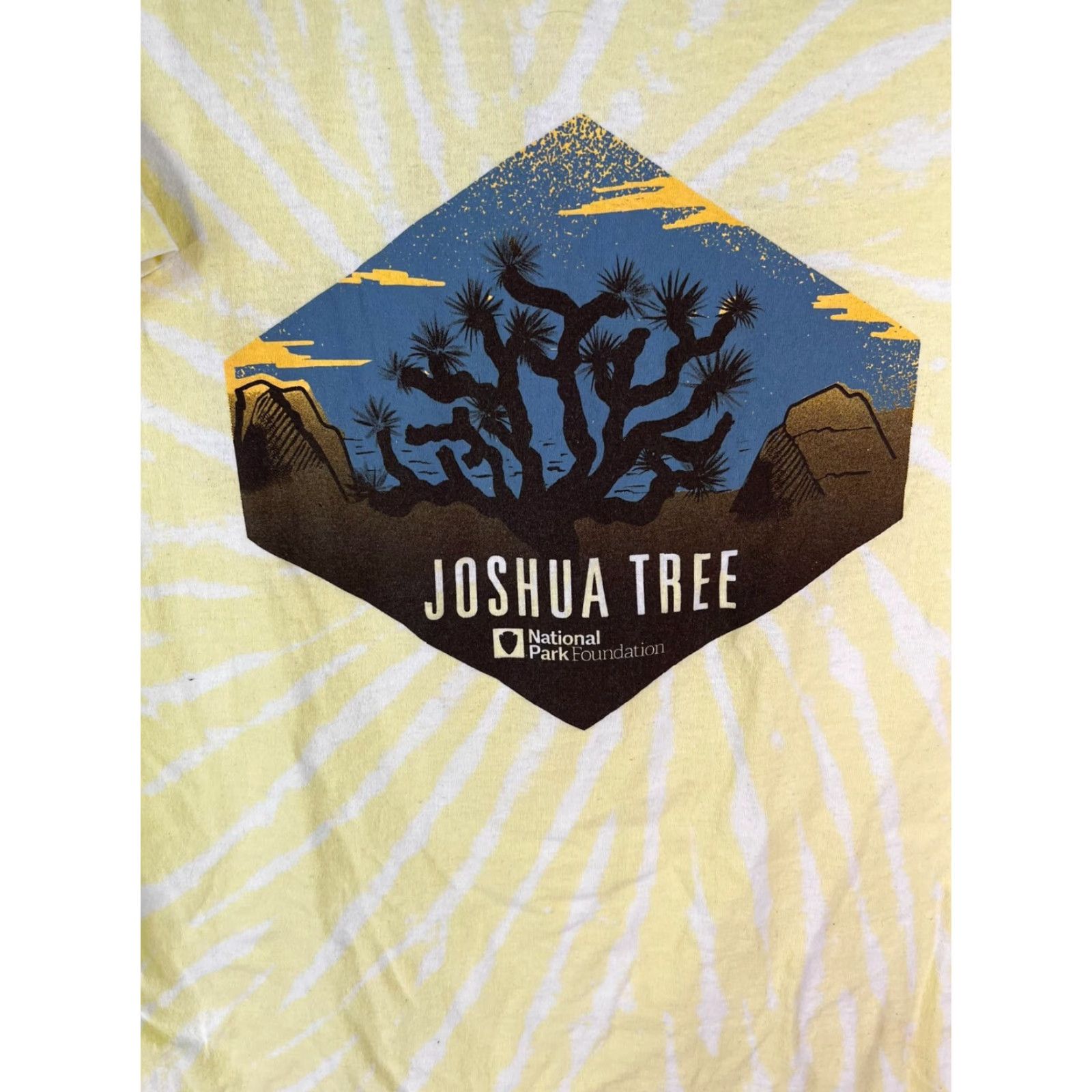 Vintage Joshua Tree National Park Mens Yellow Reverse Tie Dye Graphic T Shirt Size L Size US L / EU 52-54 / 3 - 2 Thumbnail
